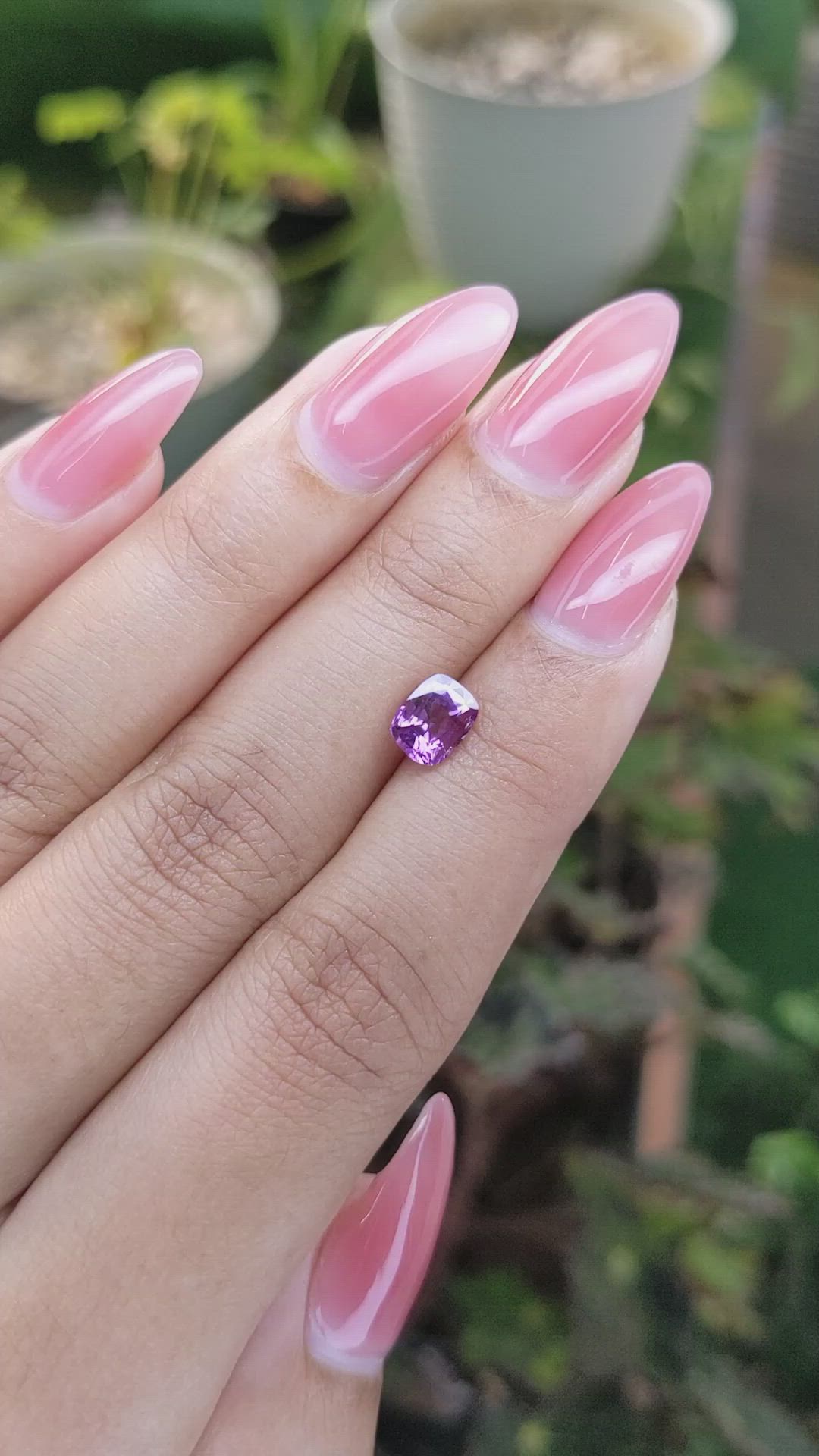 1.18 Ct. Pinkish Purple Sapphire from Madagascar Size Video