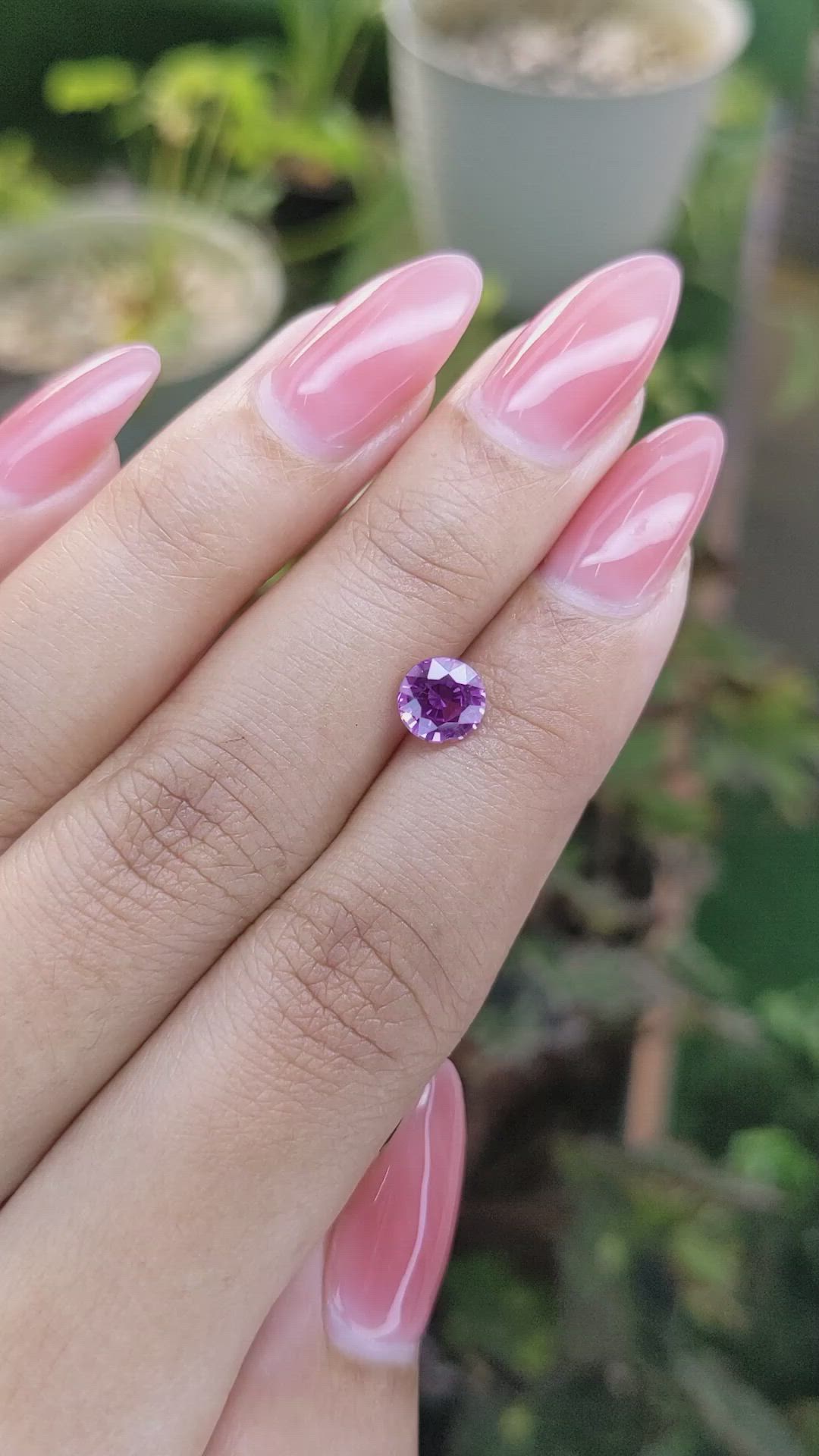 1.21 Ct. Pinkish Purple Sapphire from Madagascar Size Video