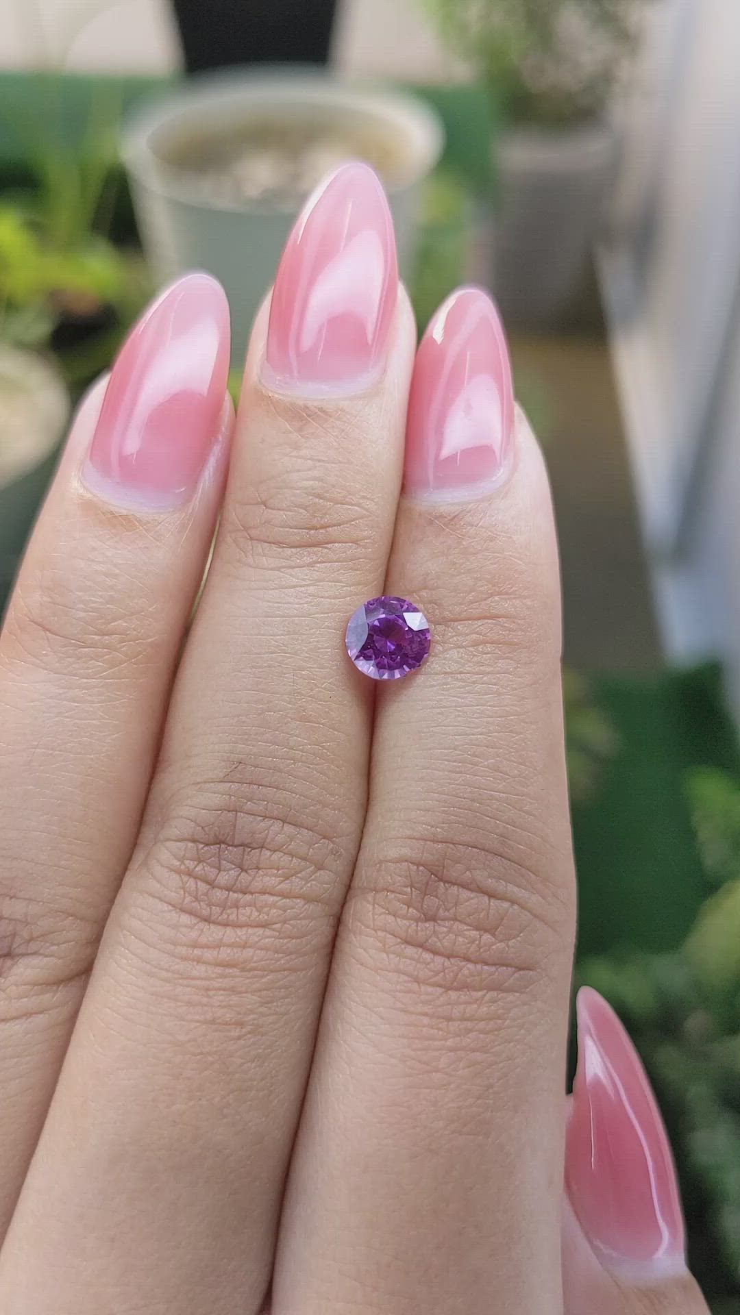 1.21 Ct. Pinkish Purple Sapphire from Madagascar Size Video