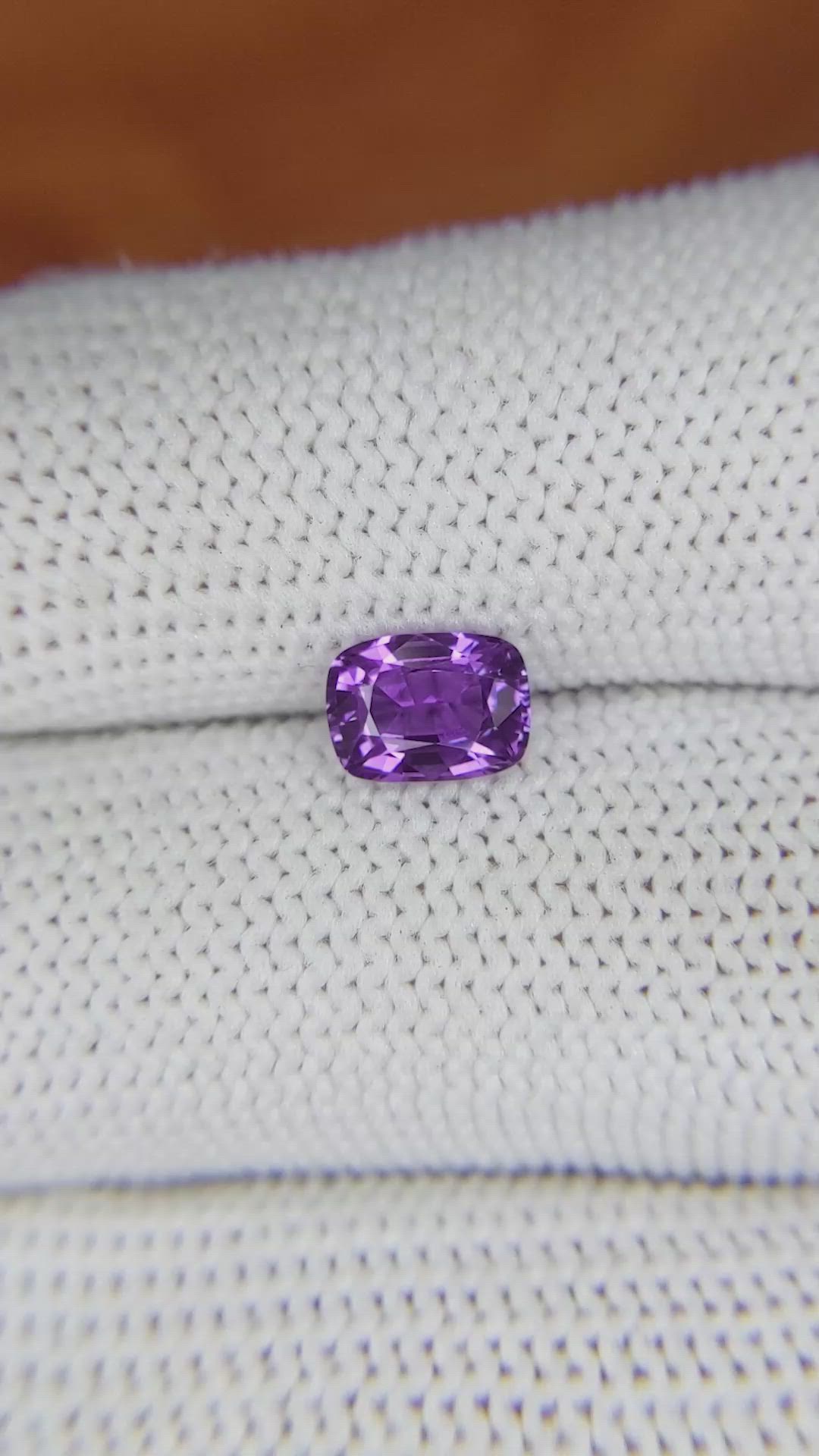 1.23 Ct. Pinkish Purple Sapphire from Madagascar Size Video