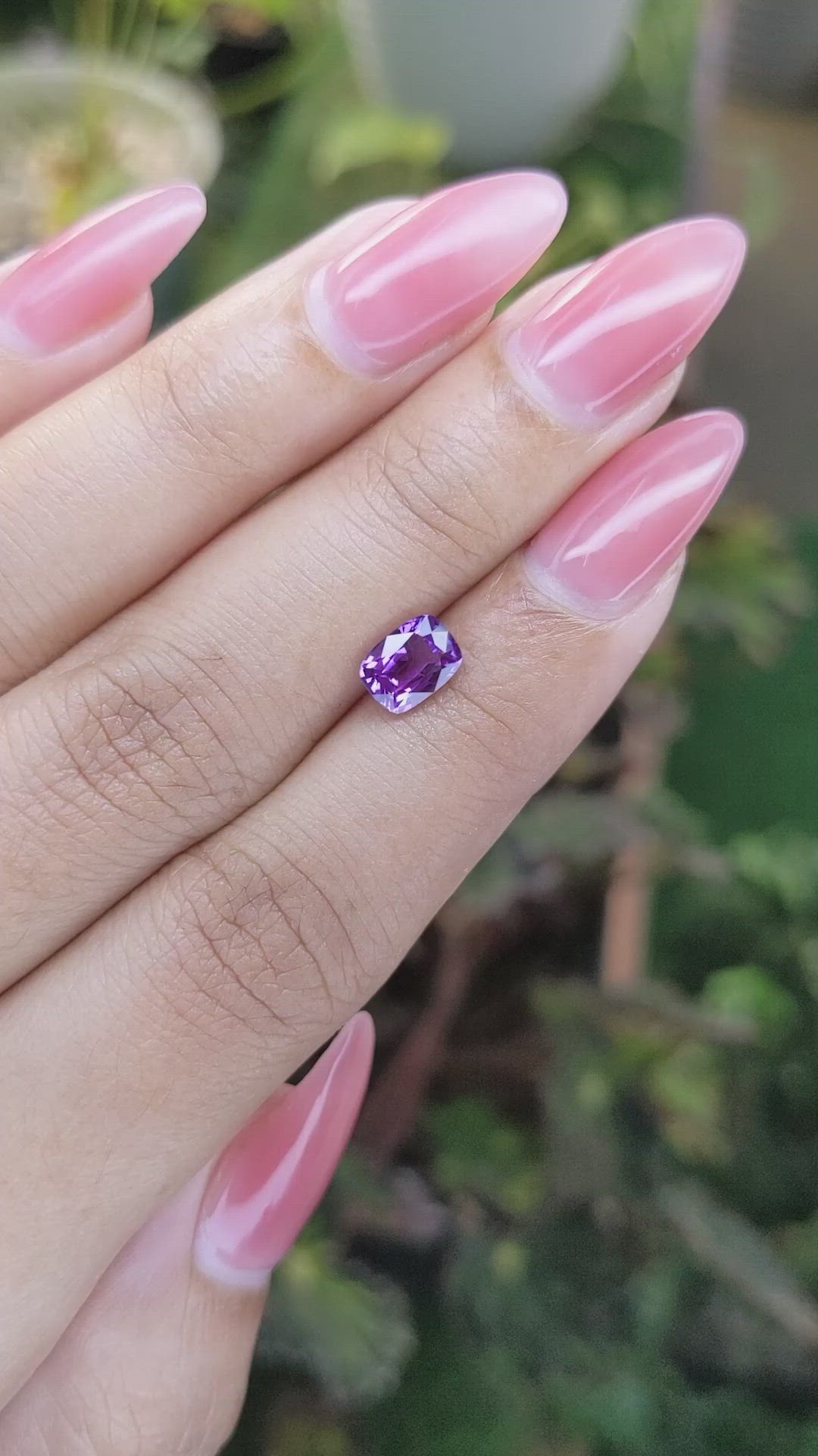 1.23 Ct. Pinkish Purple Sapphire from Madagascar Size Video