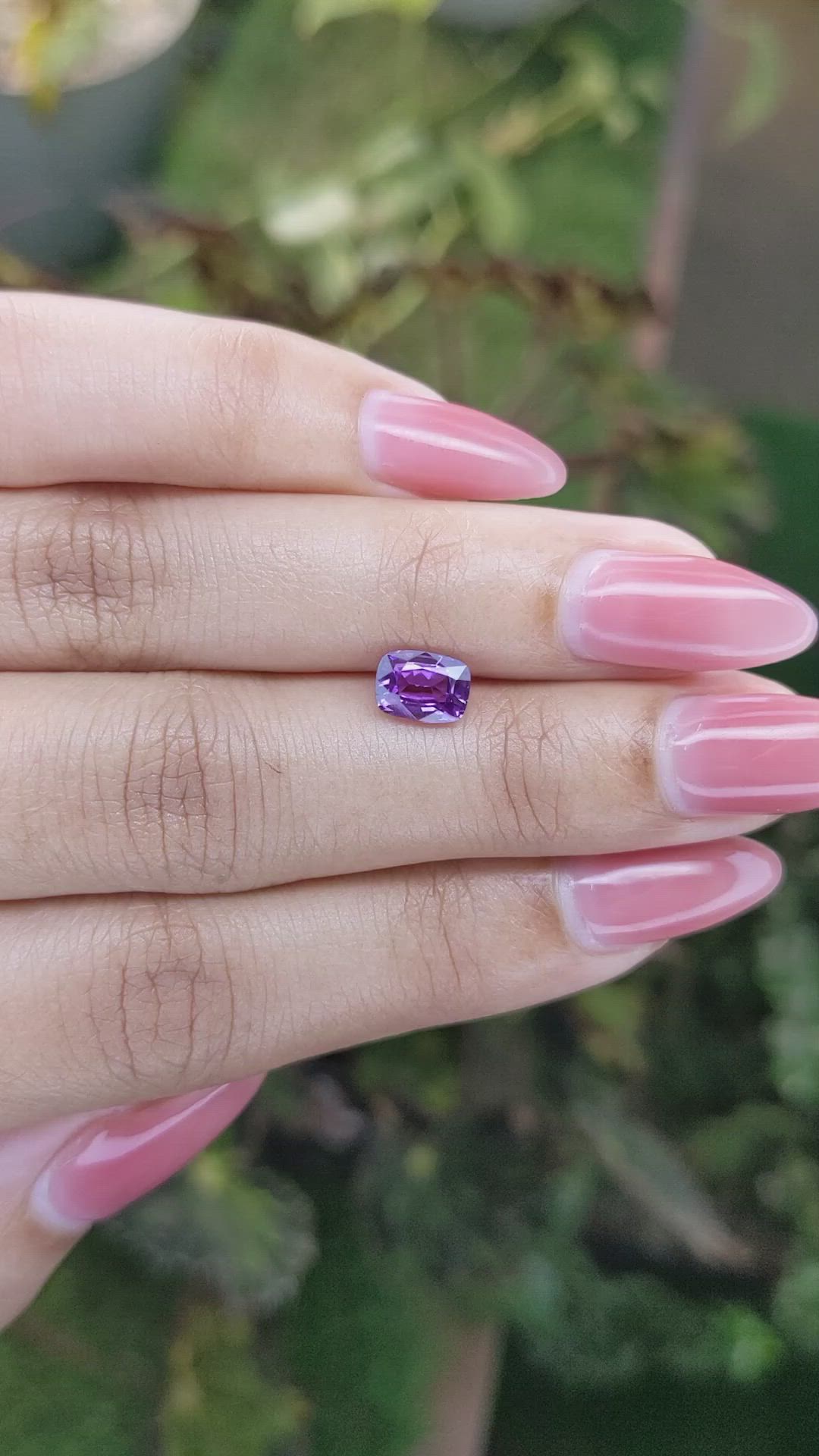 1.23 Ct. Pinkish Purple Sapphire from Madagascar Size Video
