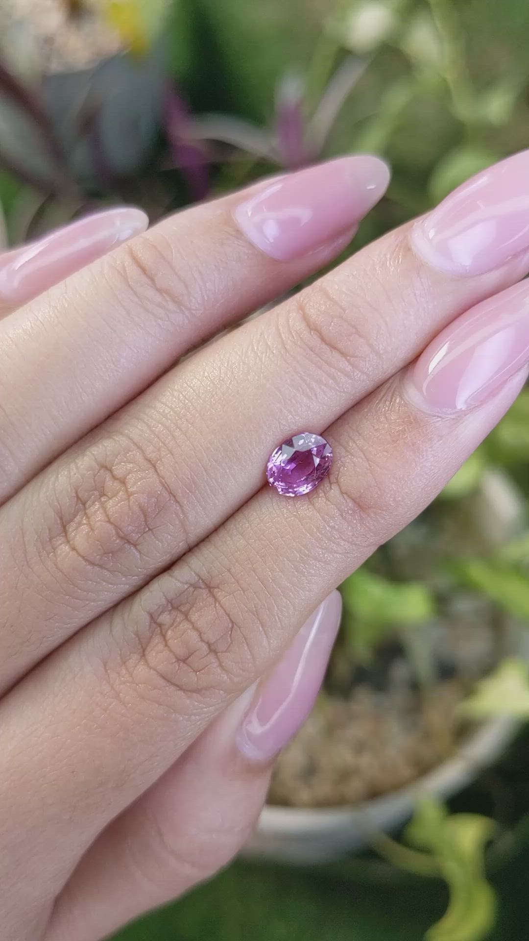 1.25 Ct. Pinkish Purple Sapphire from Madagascar Size Video