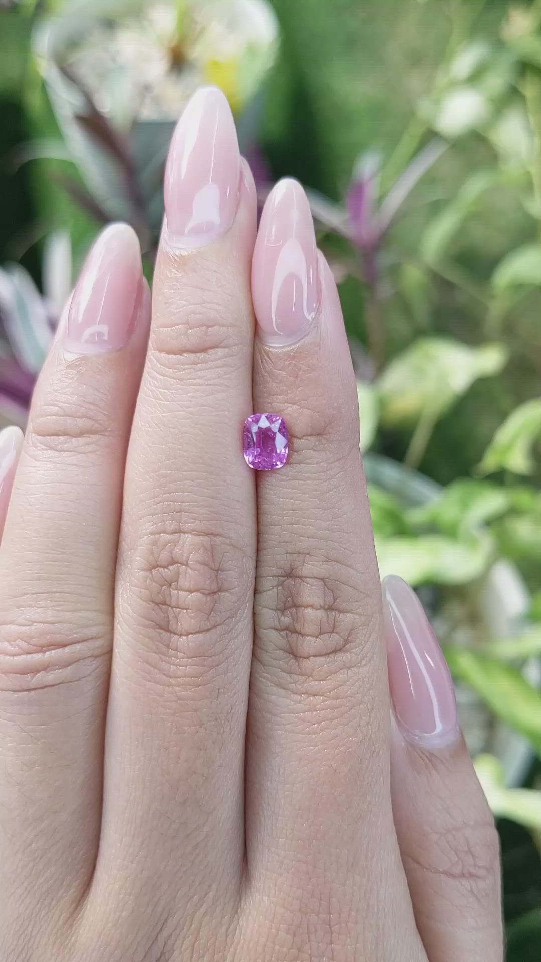 1.28 Ct. Pinkish Purple Sapphire from Madagascar Size Video