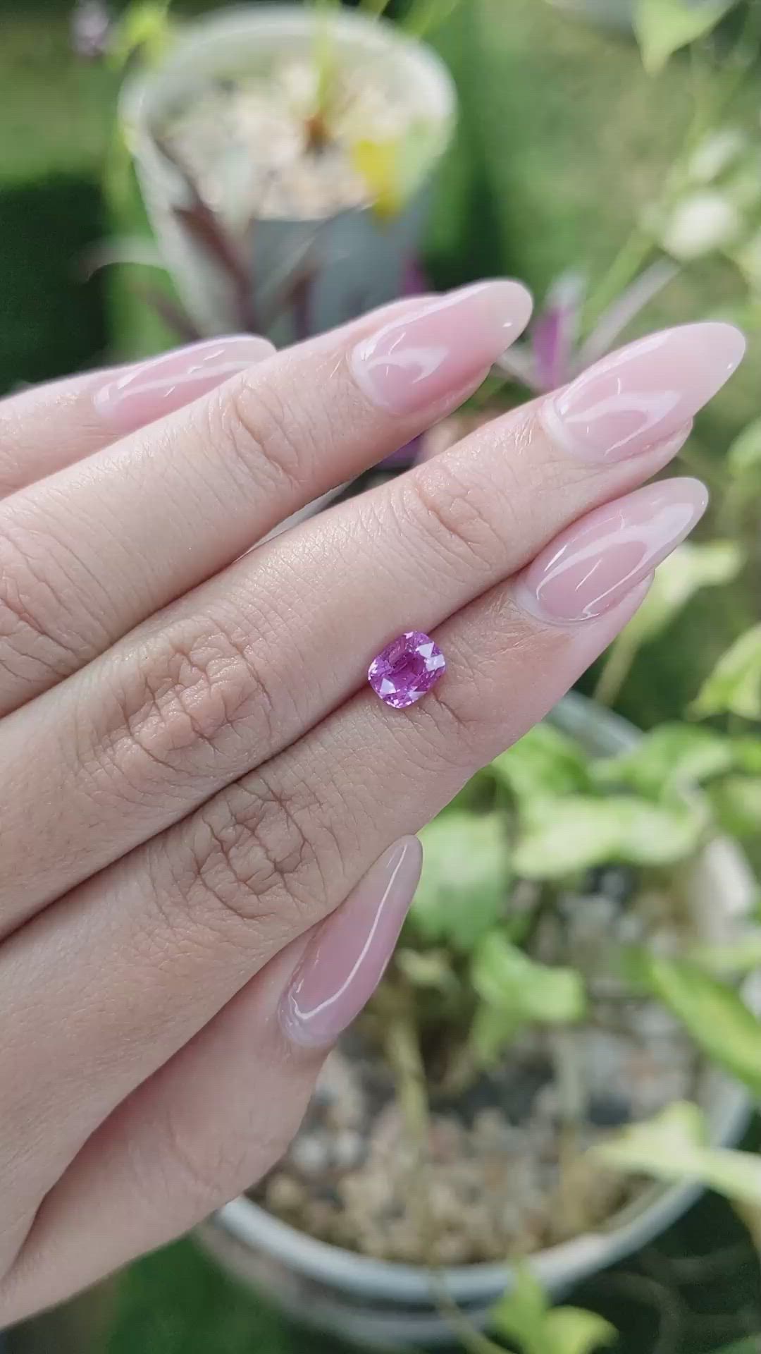 1.28 Ct. Pinkish Purple Sapphire from Madagascar Size Video