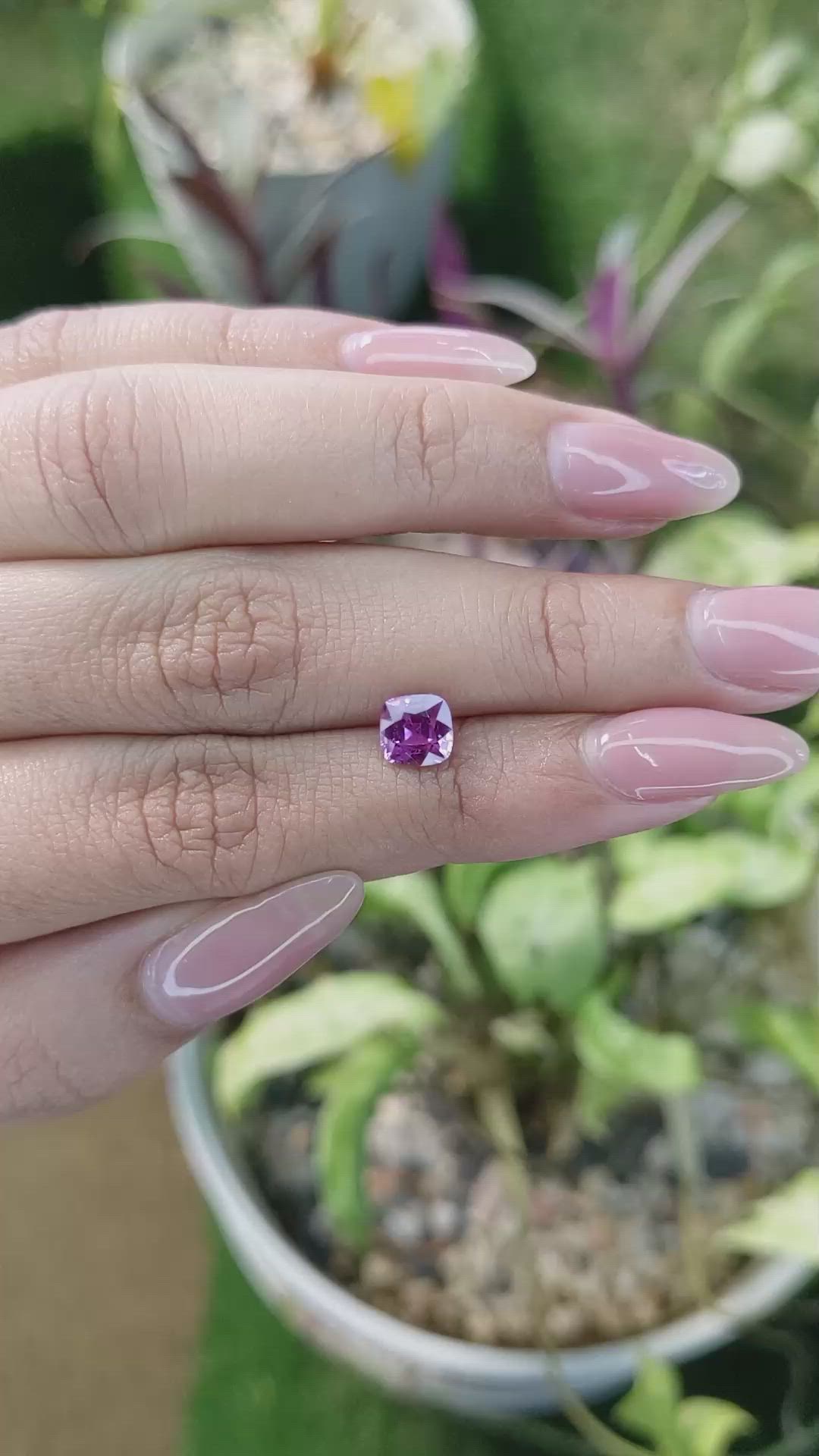 1.29 Ct. Pinkish Purple Sapphire from Madagascar Size Video