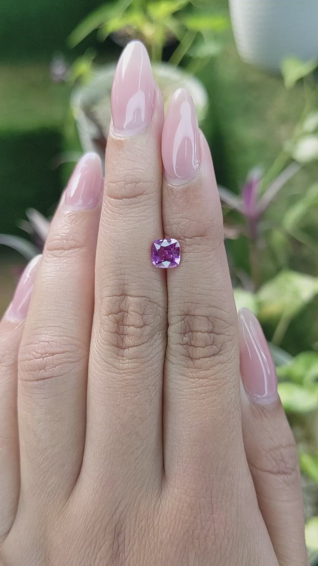 1.29 Ct. Pinkish Purple Sapphire from Madagascar Size Video