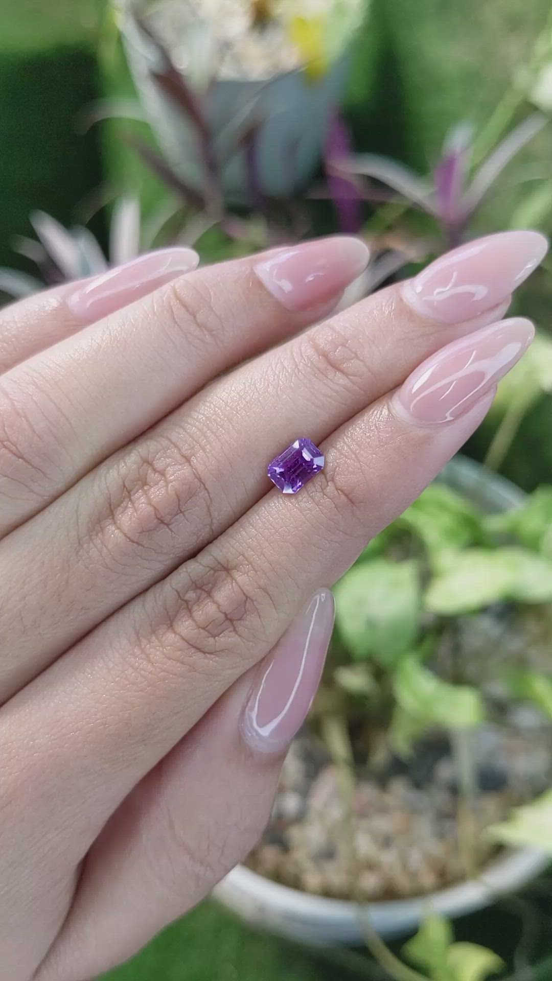 1.29 Ct. Purple Sapphire from Madagascar Size Video