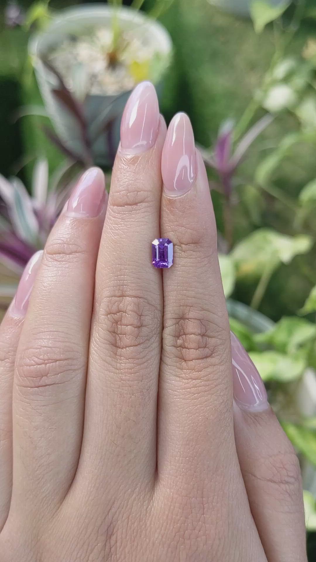 1.29 Ct. Purple Sapphire from Madagascar Size Video