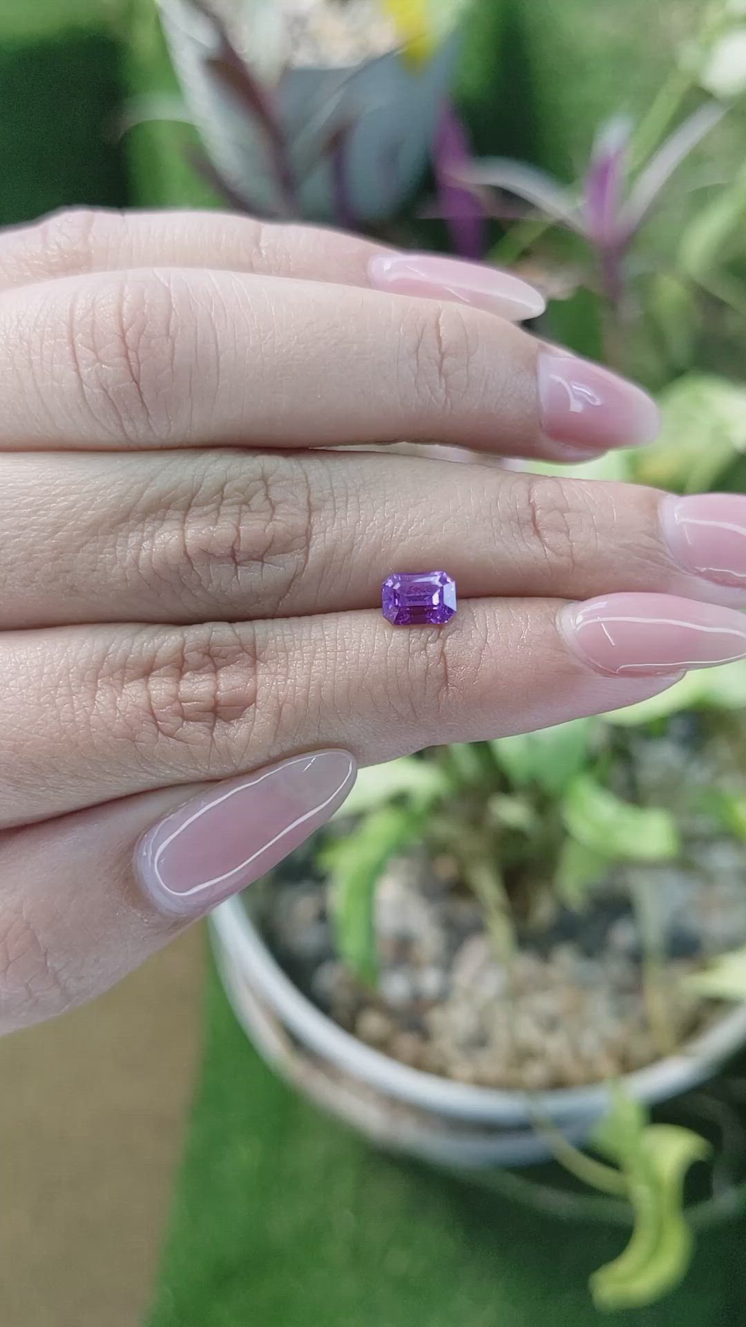 1.29 Ct. Purple Sapphire from Madagascar Size Video