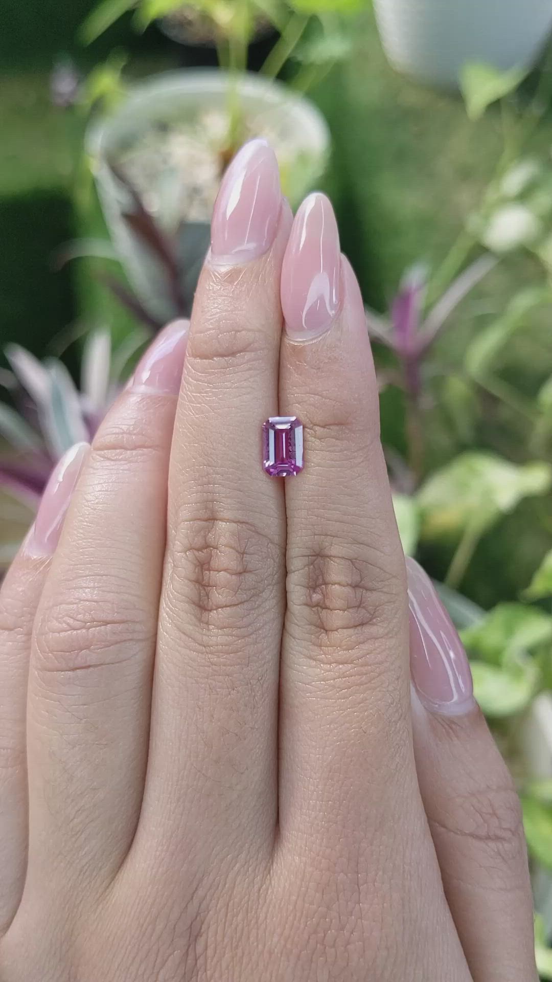 1.31 Ct. Pinkish Purple Sapphire from Madagascar Size Video