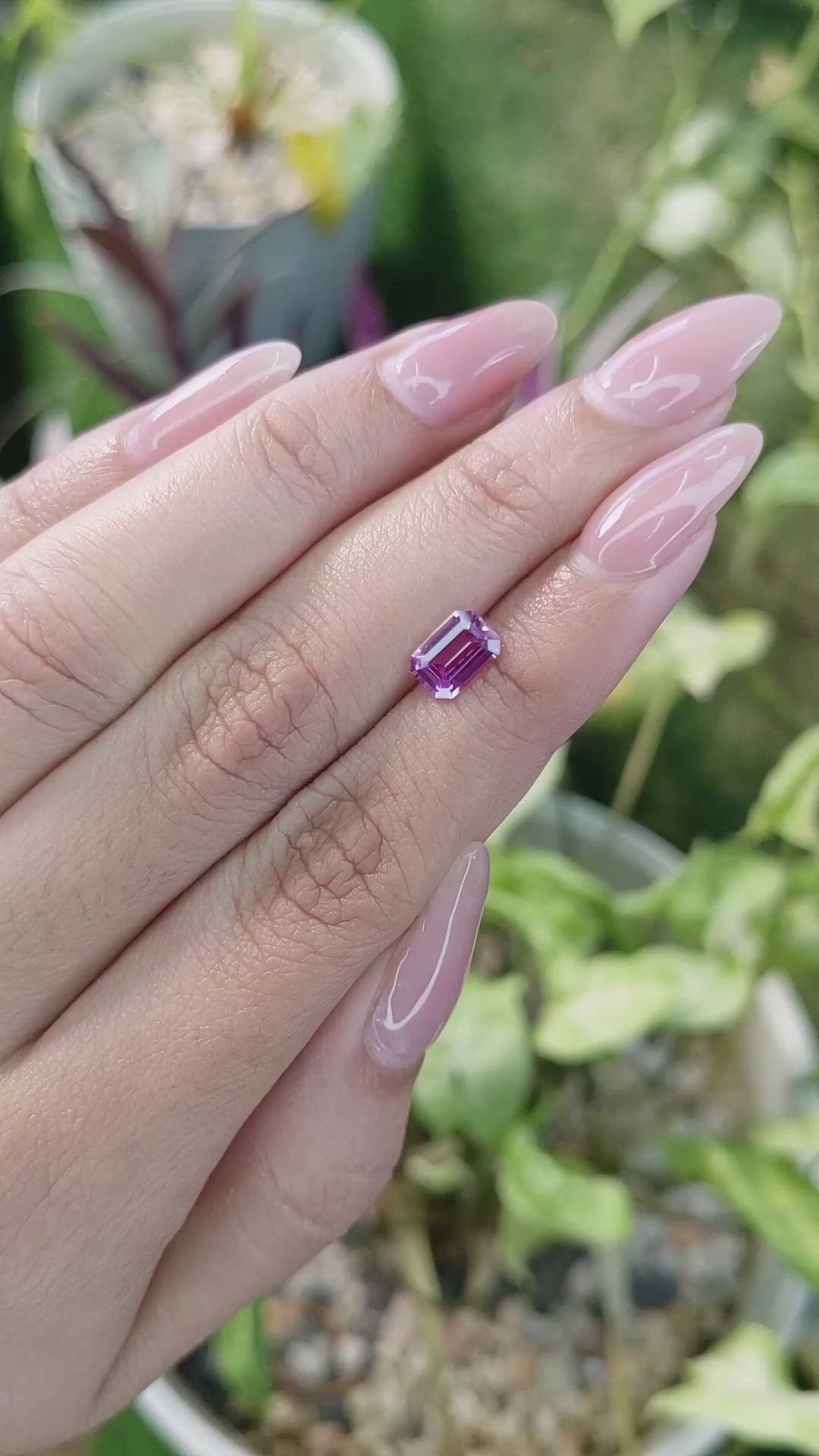 1.31 Ct. Pinkish Purple Sapphire from Madagascar Size Video