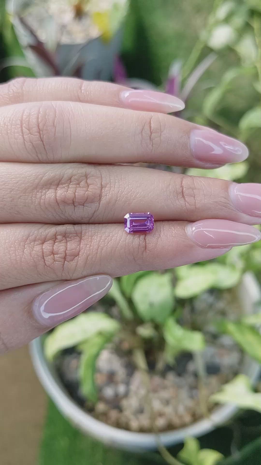 1.31 Ct. Pinkish Purple Sapphire from Madagascar Size Video