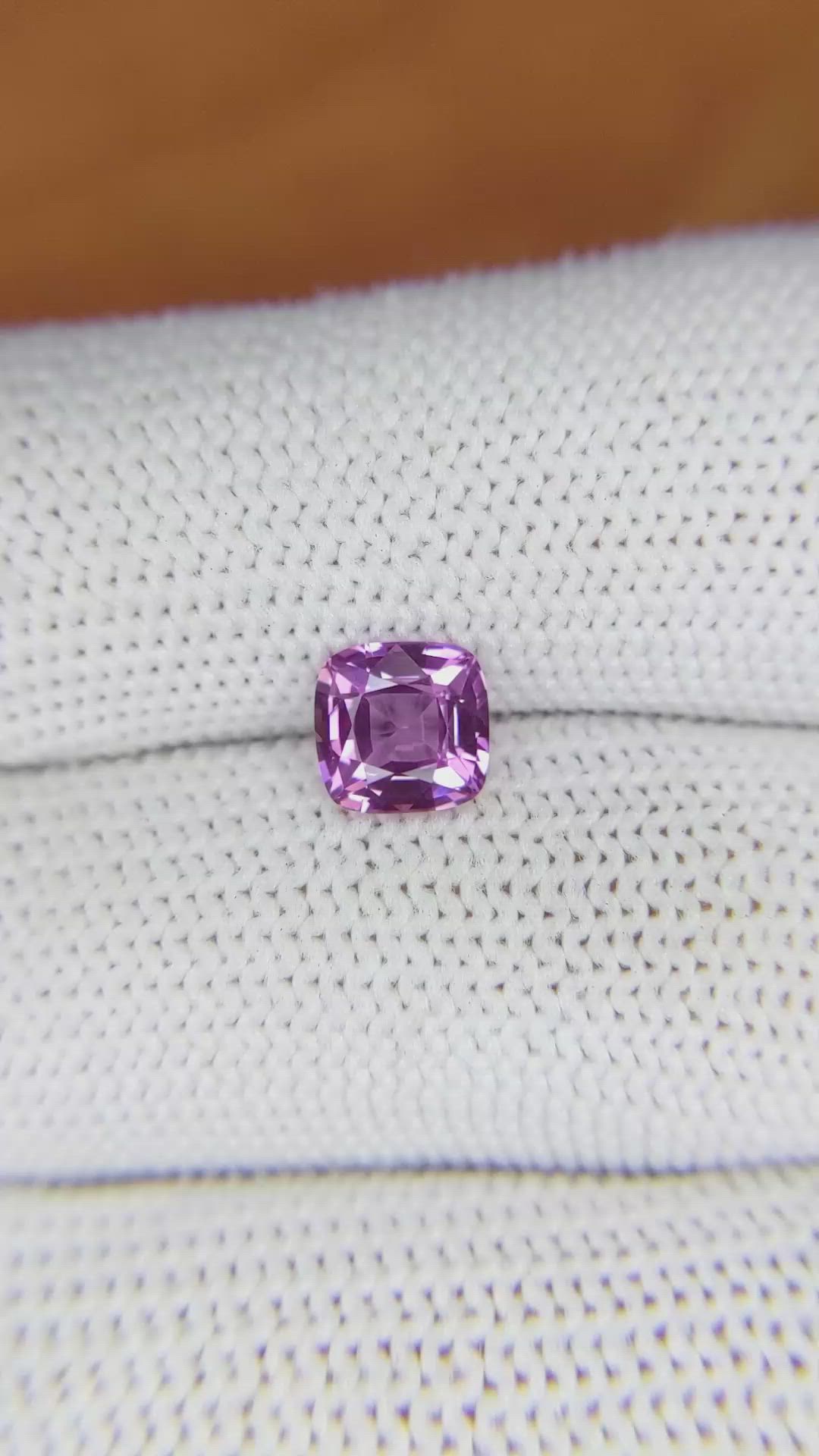 1.33 Ct. Pinkish Purple Sapphire from Madagascar Size Video