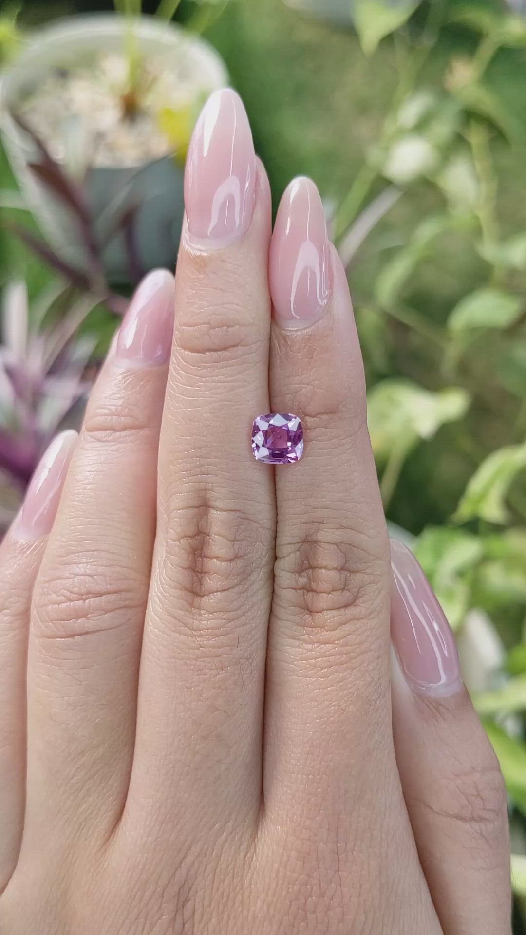 1.33 Ct. Pinkish Purple Sapphire from Madagascar Size Video