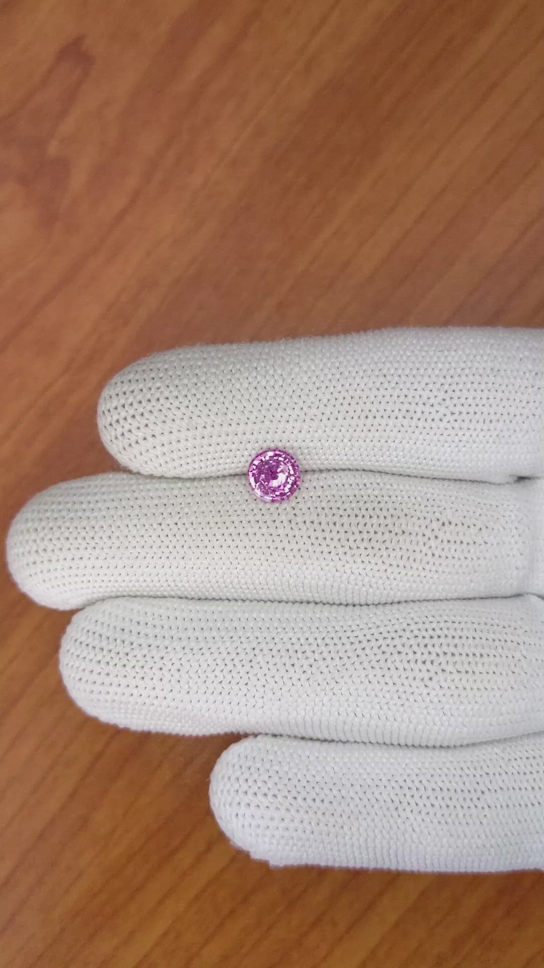1.33 Ct. Purplish Pink Sapphire from Madagascar Size Video