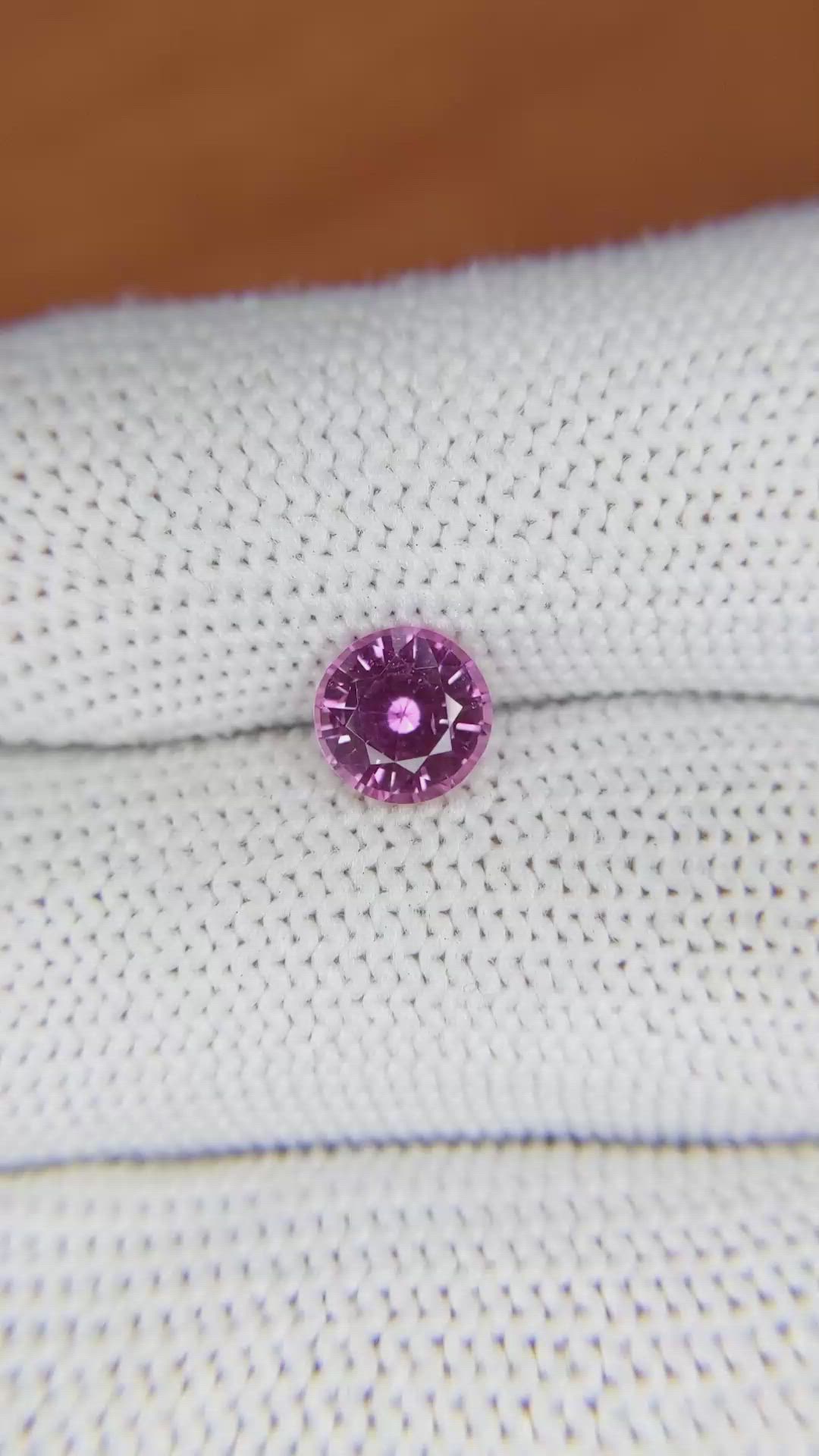 1.33 Ct. Purplish Pink Sapphire from Madagascar Size Video