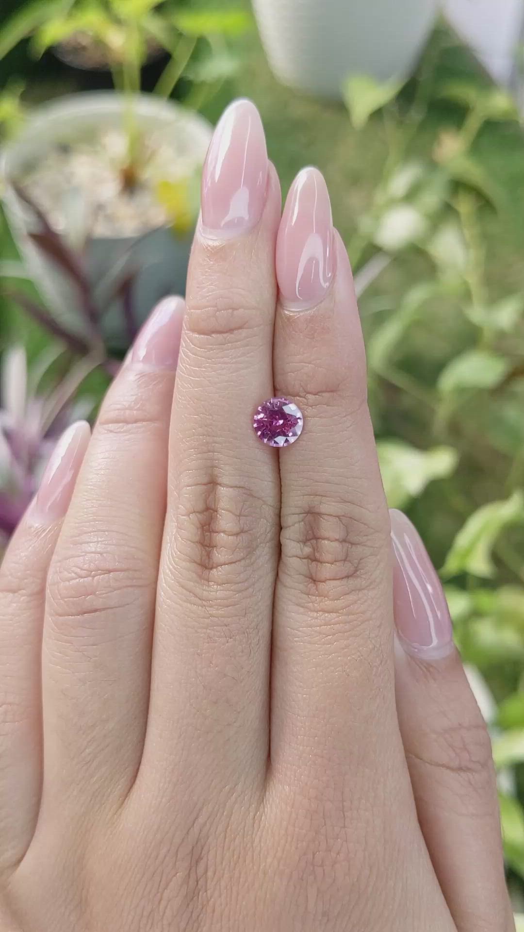 1.33 Ct. Purplish Pink Sapphire from Madagascar Size Video