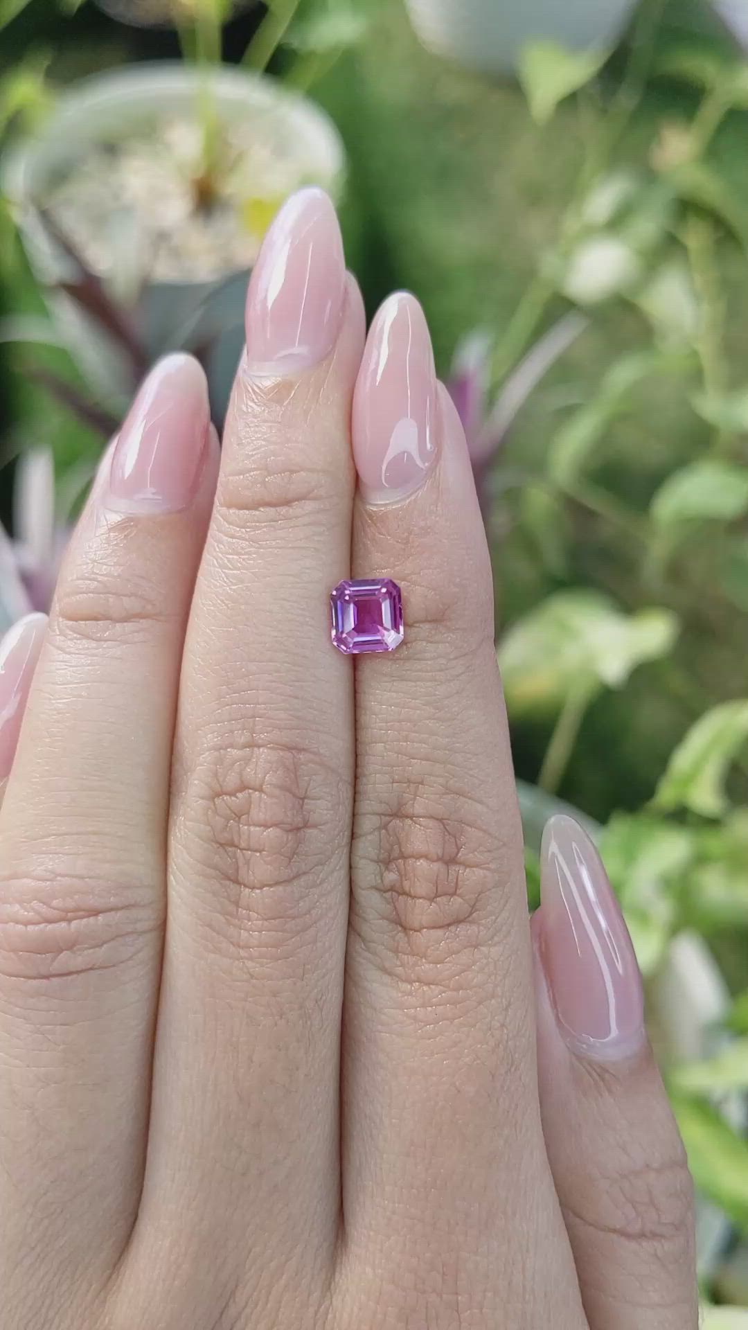 1.34 Ct. Purplish Pink Sapphire from Madagascar Size Video