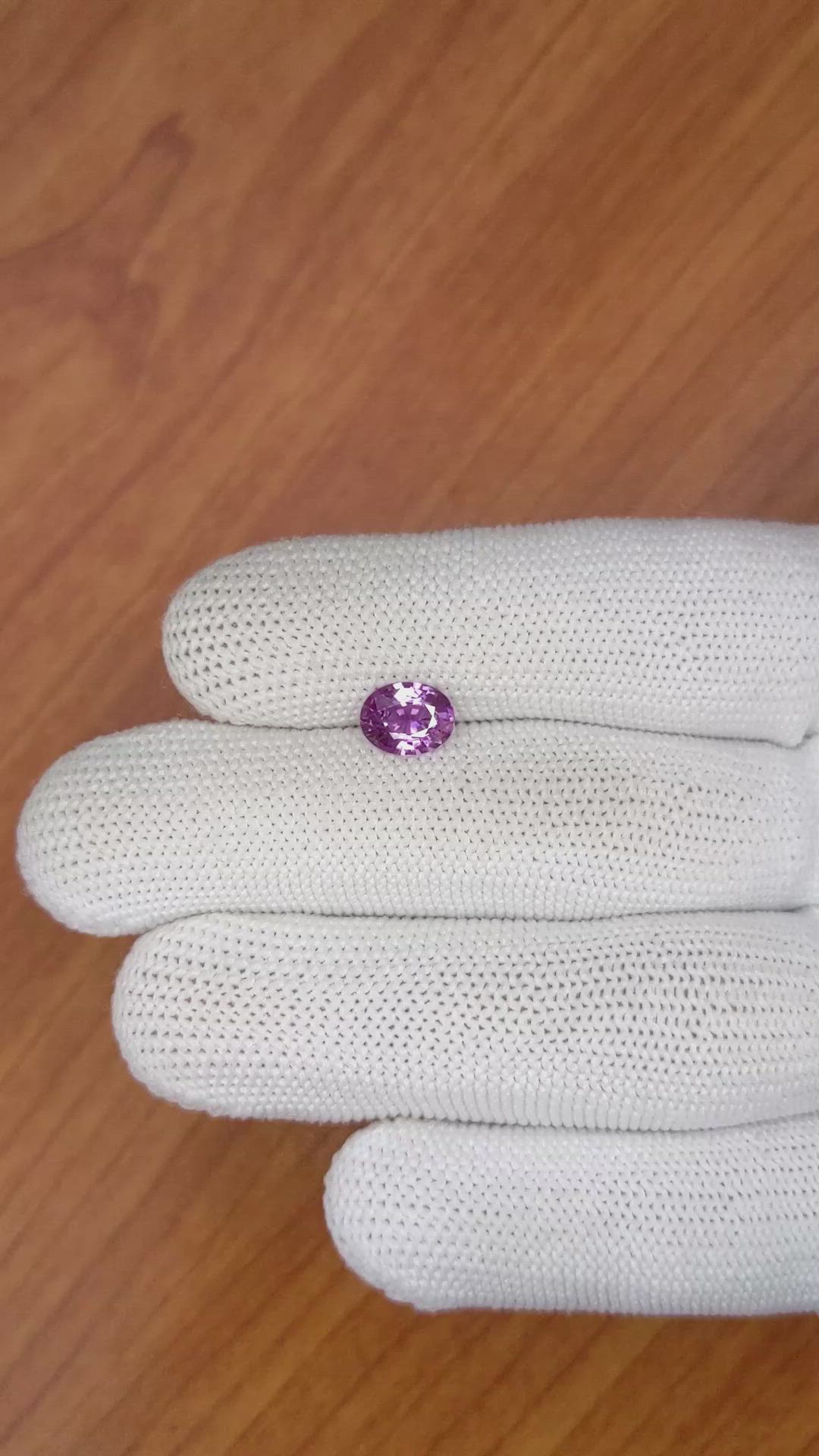 1.36 Ct. Pinkish Purple Sapphire from Madagascar Size Video