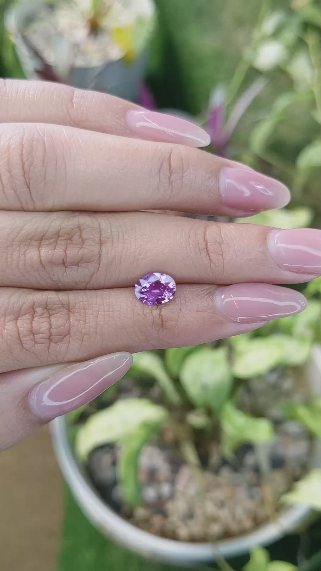 1.36 Ct. Pinkish Purple Sapphire from Madagascar Size Video