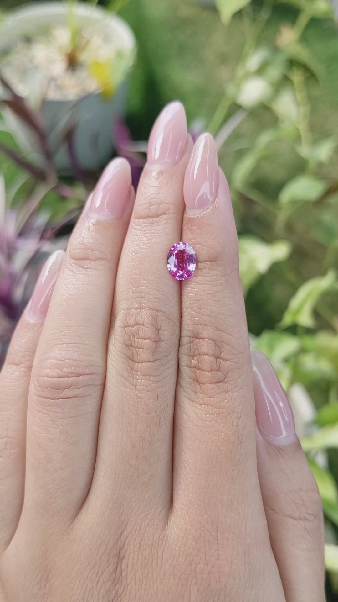 1.41 Ct. Purplish Pink Sapphire from Madagascar Size Video