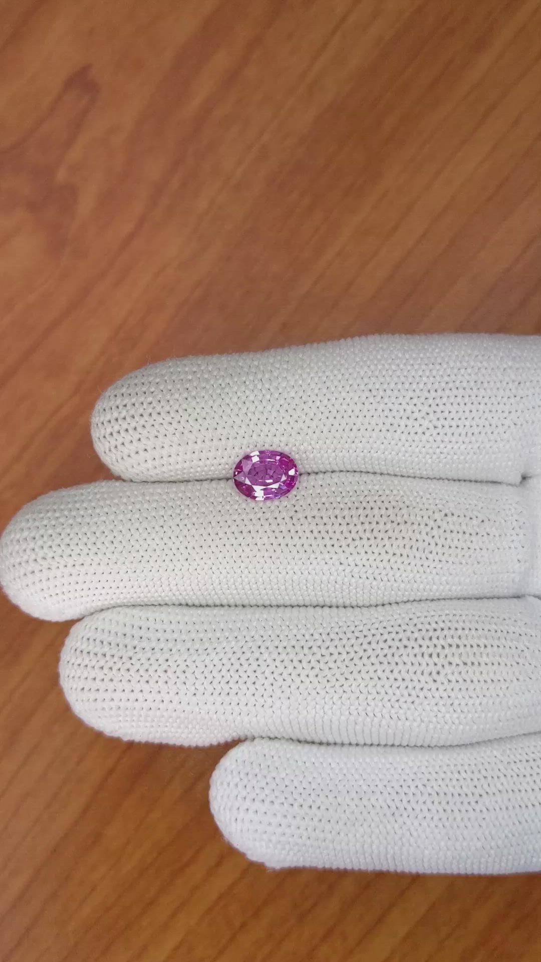 1.41 Ct. Purplish Pink Sapphire from Madagascar Size Video