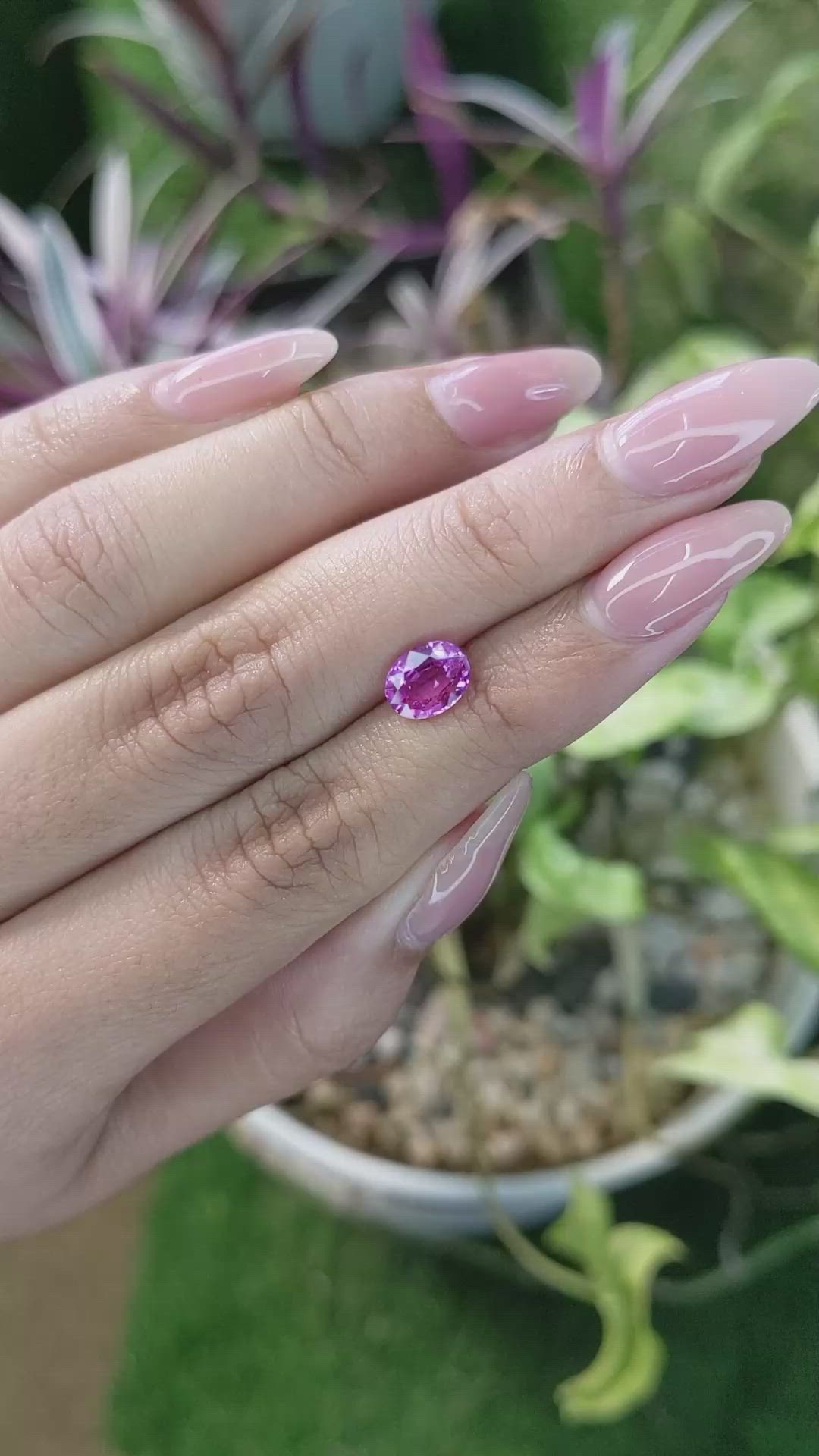 1.66 Ct. Pinkish Purple Sapphire from Madagascar Size Video