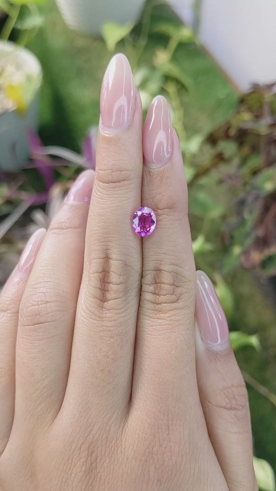 1.66 Ct. Pinkish Purple Sapphire from Madagascar Size Video