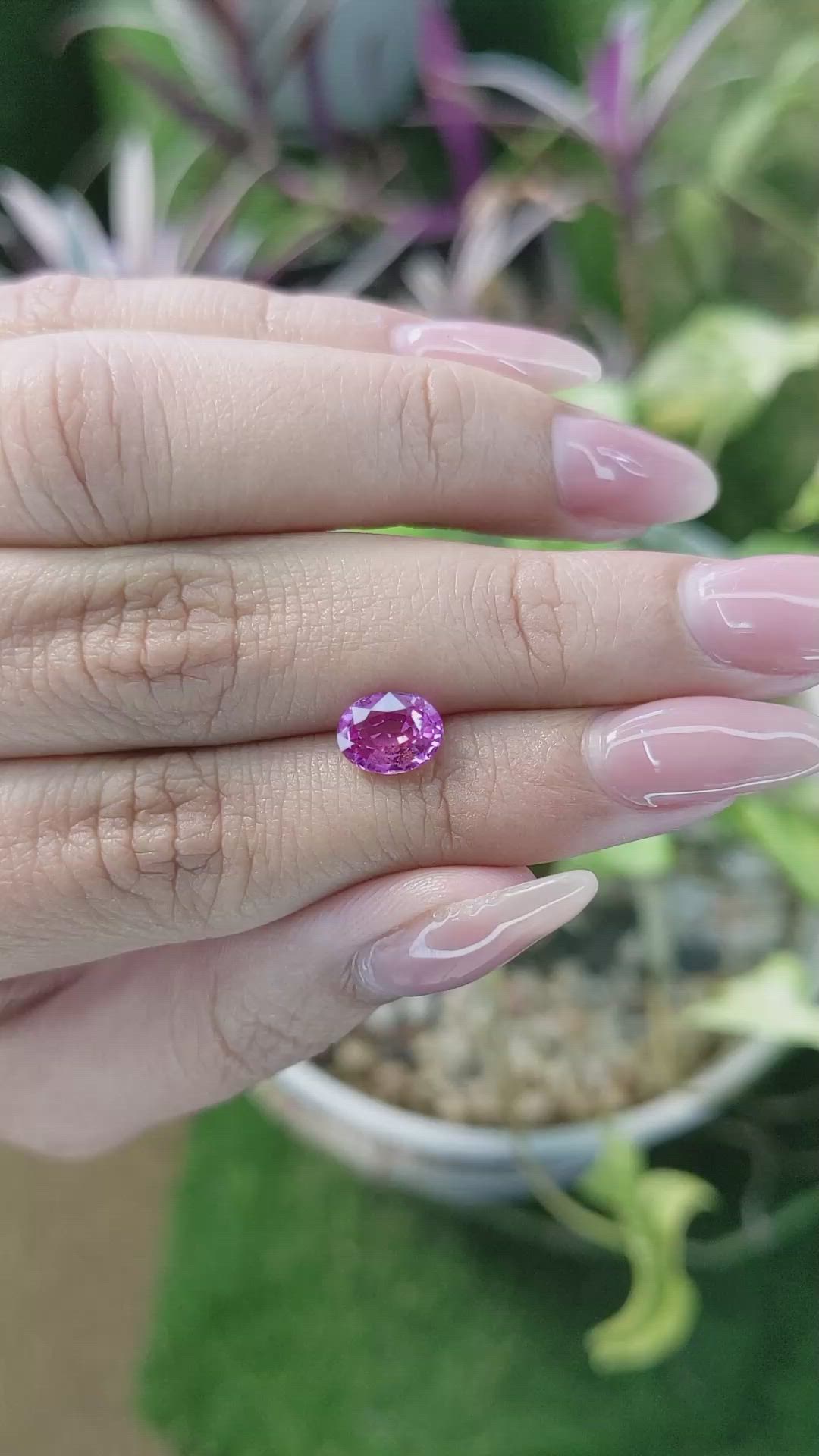 1.66 Ct. Pinkish Purple Sapphire from Madagascar Size Video