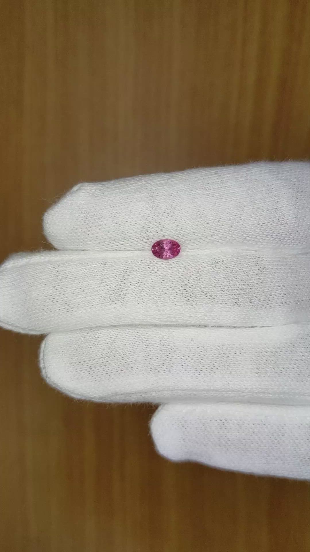0.49 Ct. Reddish Pink Sapphire from Ceylon (Sri Lanka) Size Video