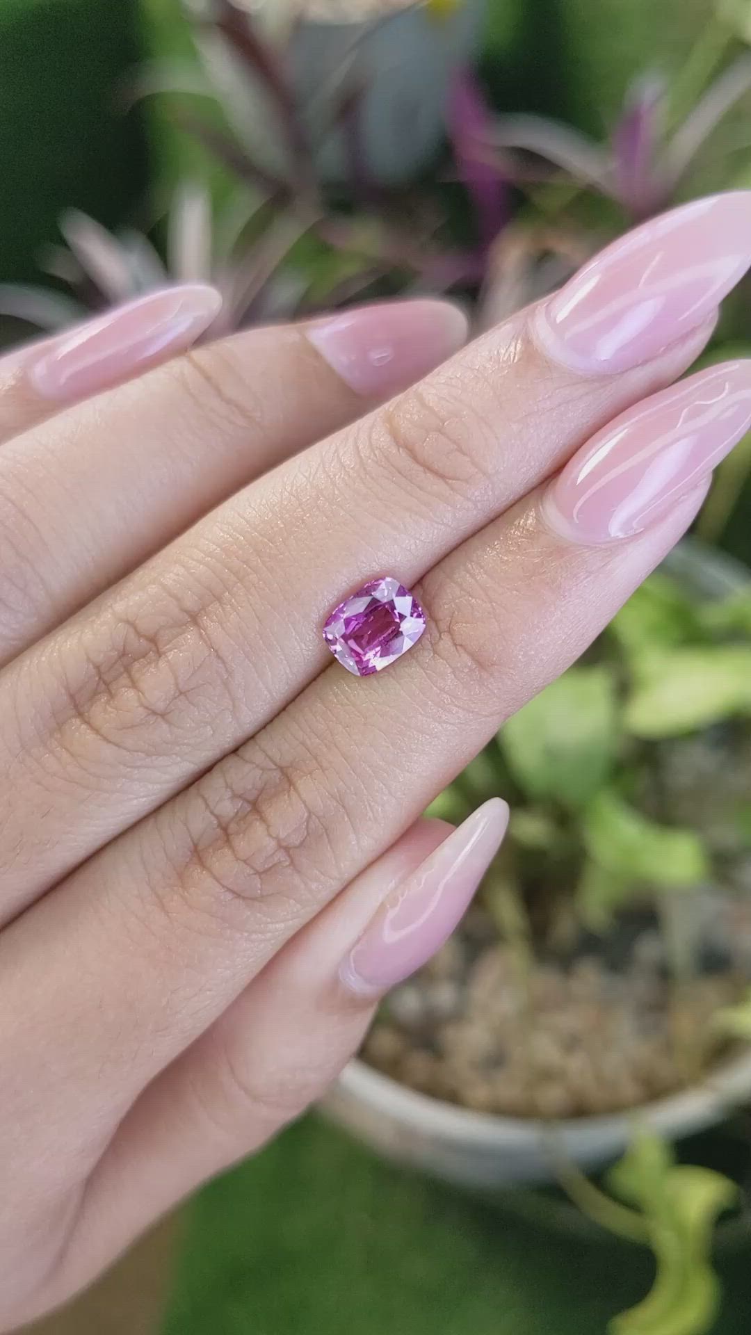 1.64 Ct. Pinkish Purple Sapphire from Madagascar Size Video