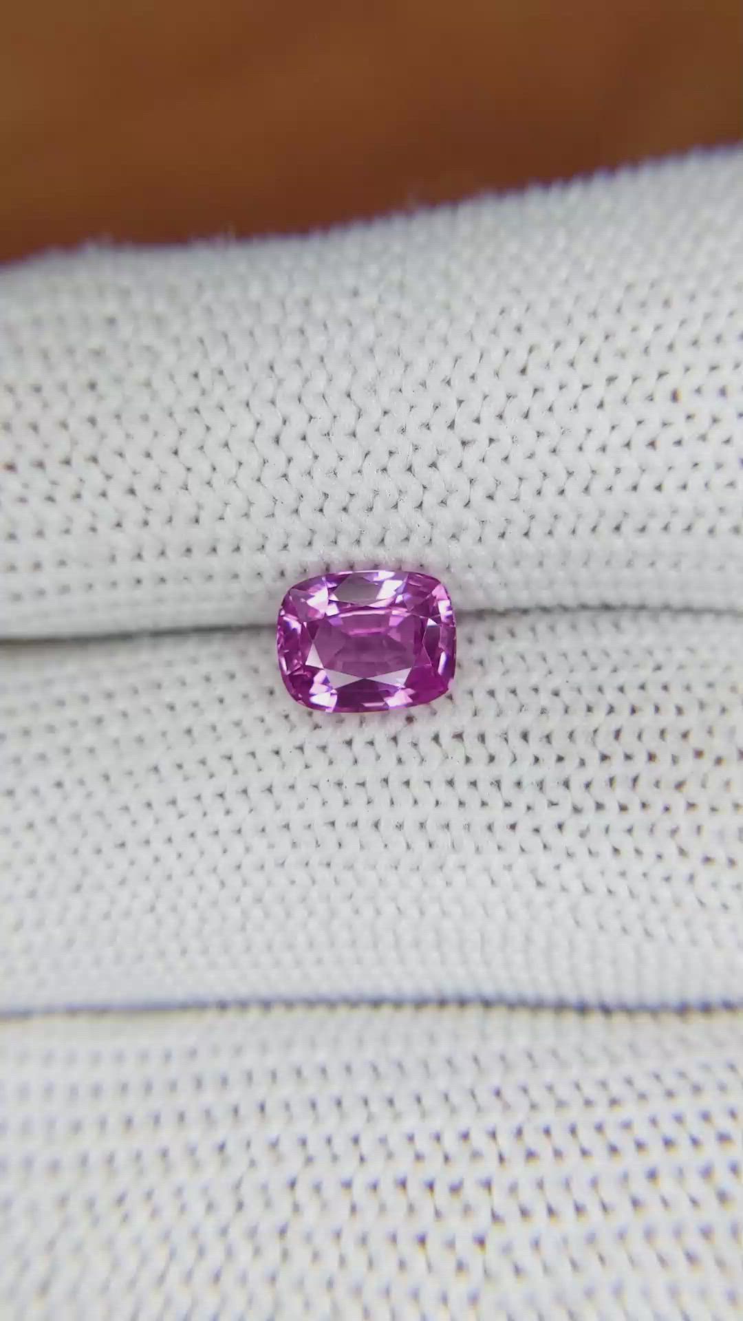 1.64 Ct. Pinkish Purple Sapphire from Madagascar Size Video