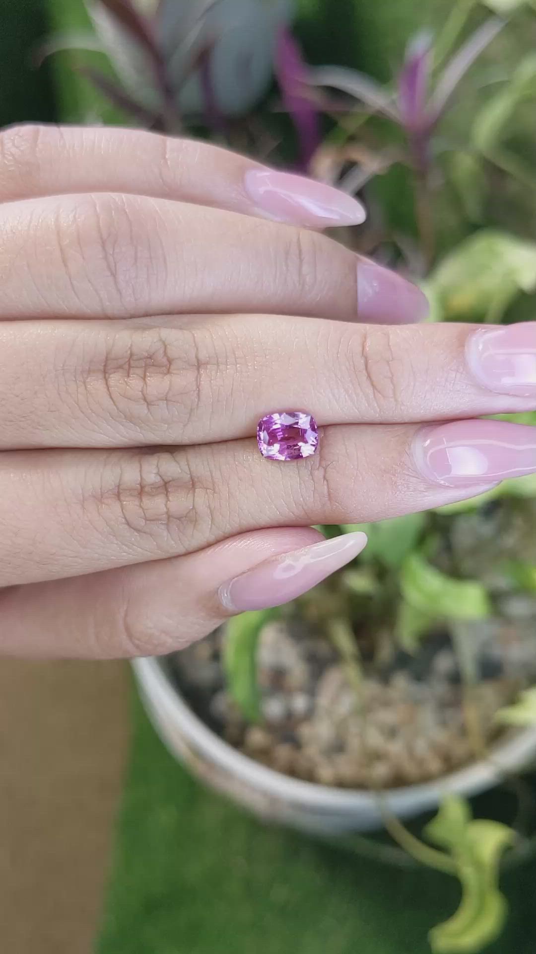 1.64 Ct. Pinkish Purple Sapphire from Madagascar Size Video