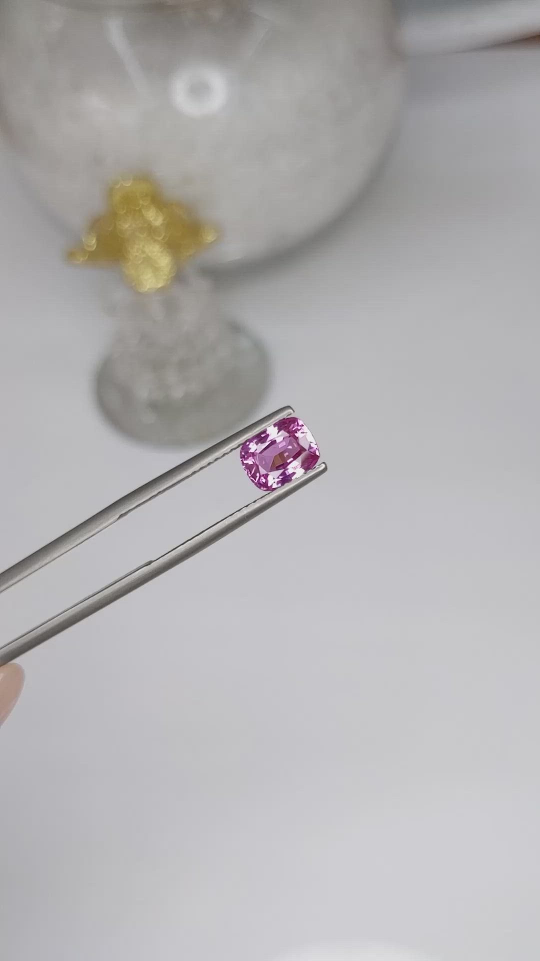 1.64 Ct. Pinkish Purple Sapphire from Madagascar Size Video