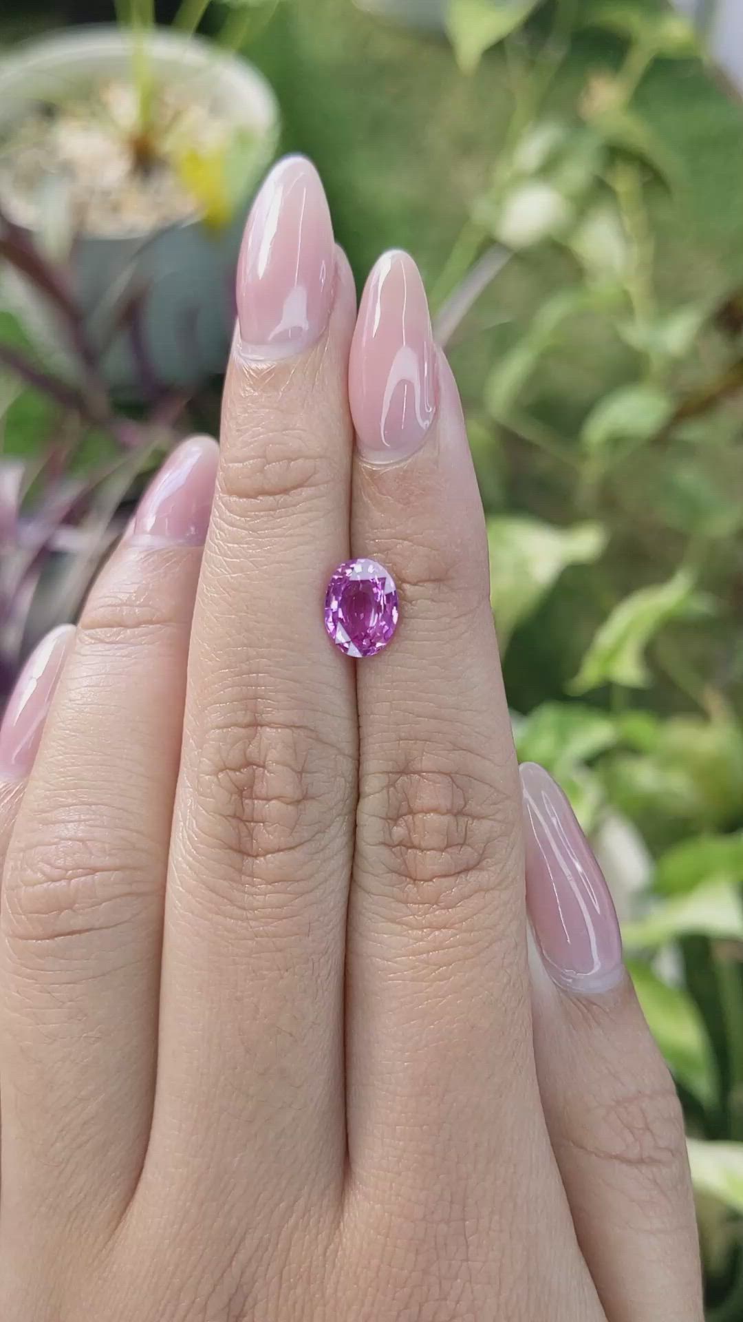2.04 Ct. Pinkish Purple Sapphire from Madagascar Size Video