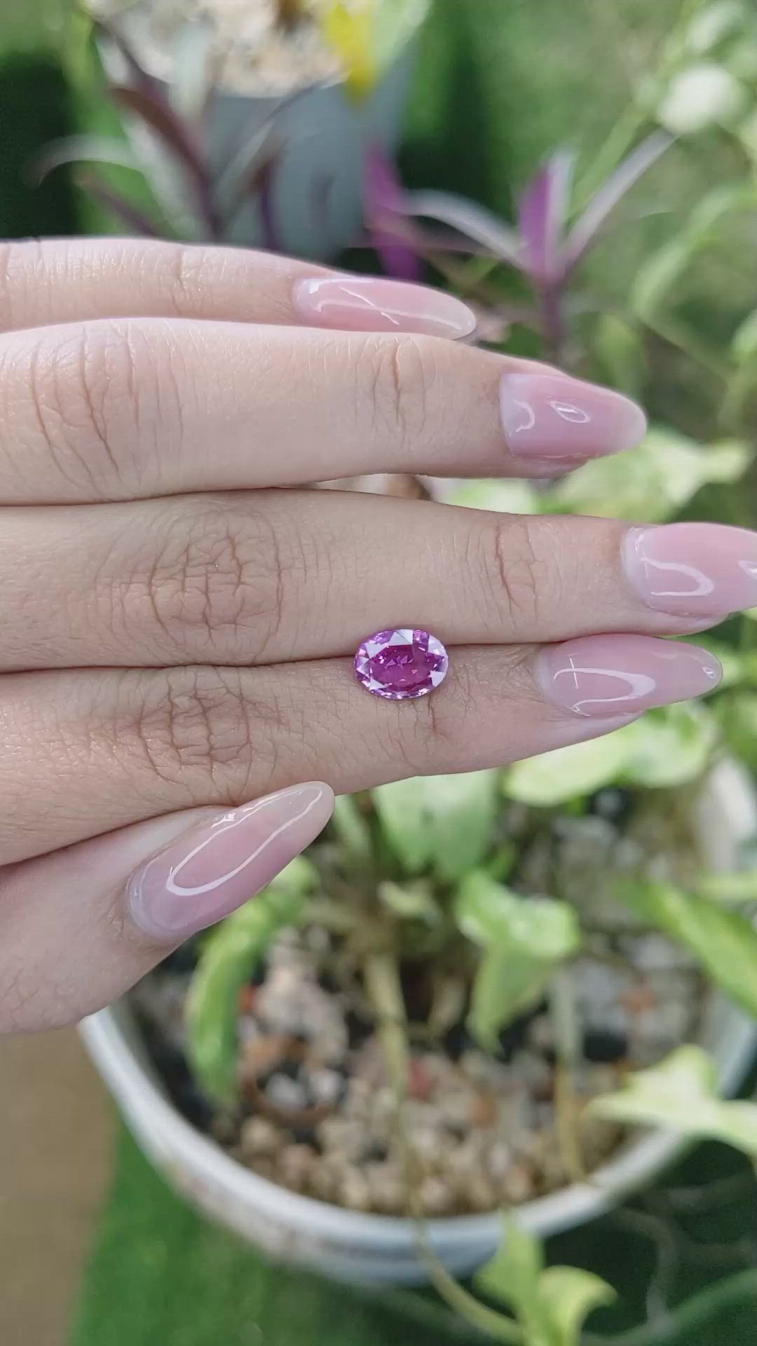 2.04 Ct. Pinkish Purple Sapphire from Madagascar Size Video