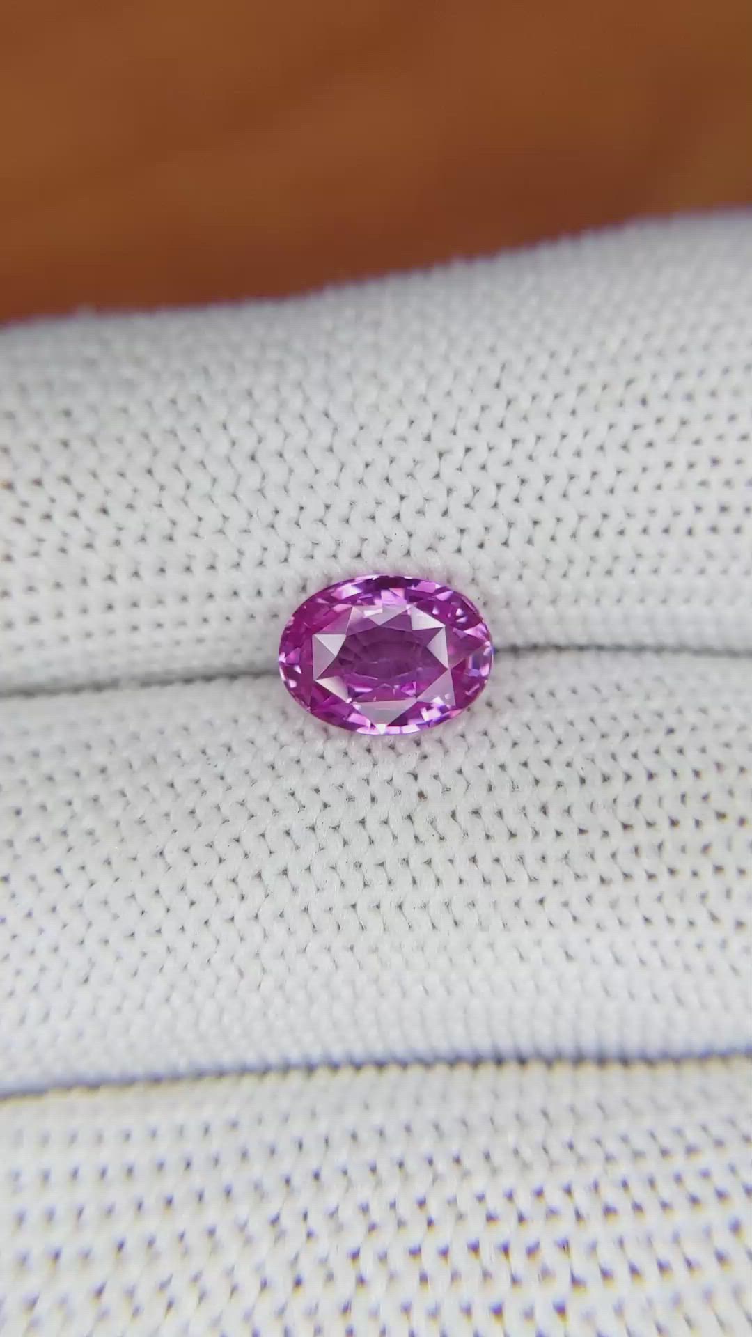 2.04 Ct. Pinkish Purple Sapphire from Madagascar Size Video