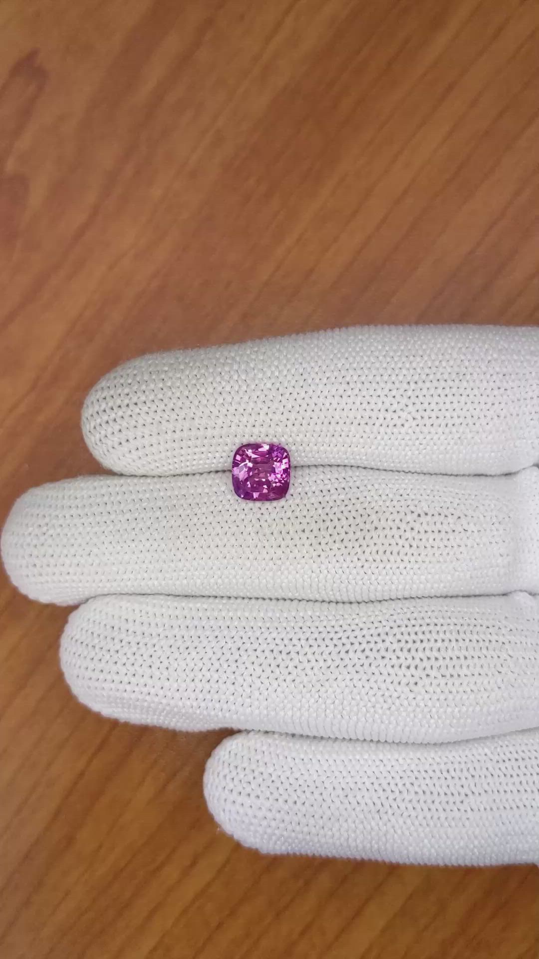 2.05 Ct. Purplish Pink Sapphire from Madagascar Size Video