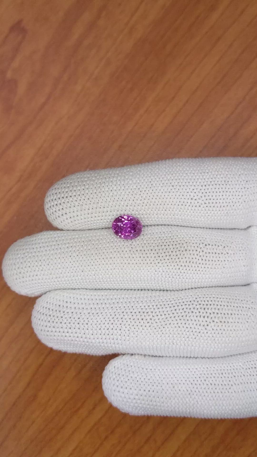 2.52 Ct. Pinkish Purple Sapphire from Madagascar Size Video