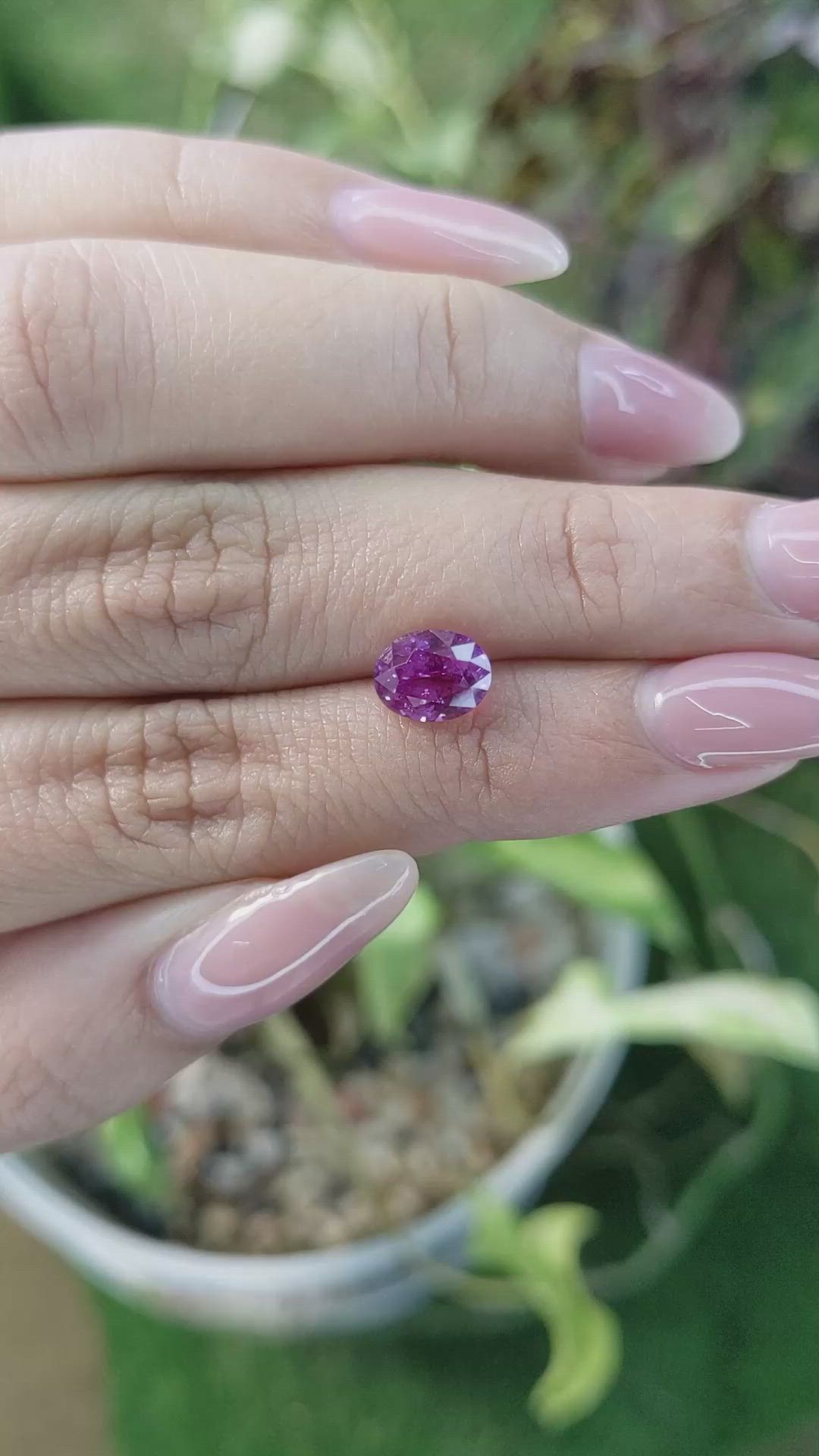 2.52 Ct. Pinkish Purple Sapphire from Madagascar Size Video