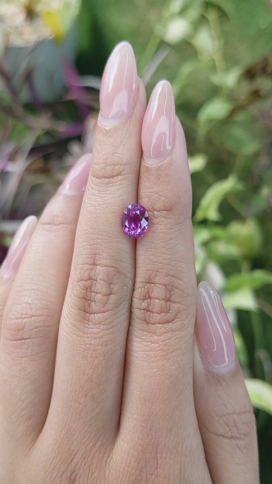 2.52 Ct. Pinkish Purple Sapphire from Madagascar Size Video