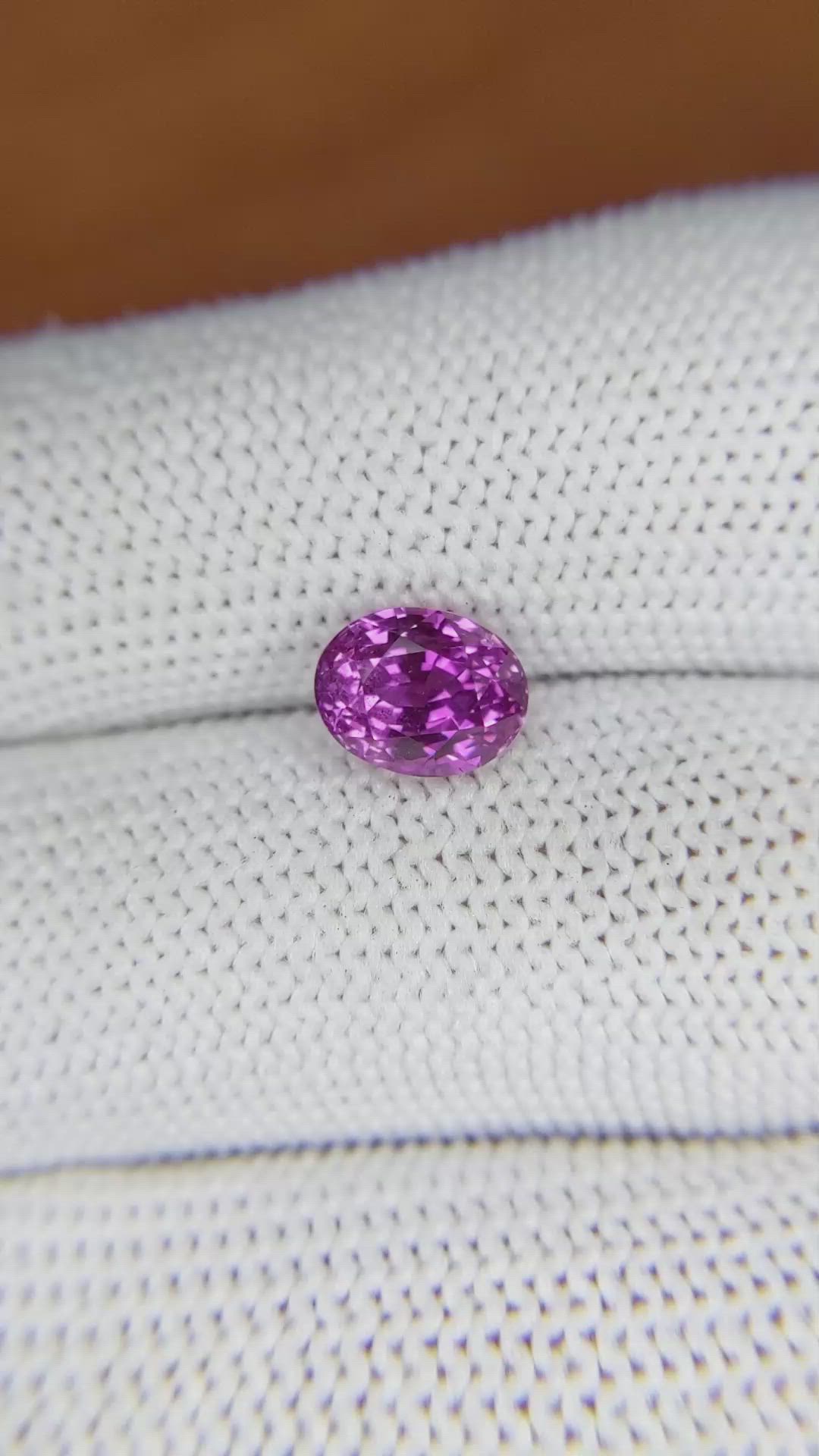 2.52 Ct. Pinkish Purple Sapphire from Madagascar Size Video