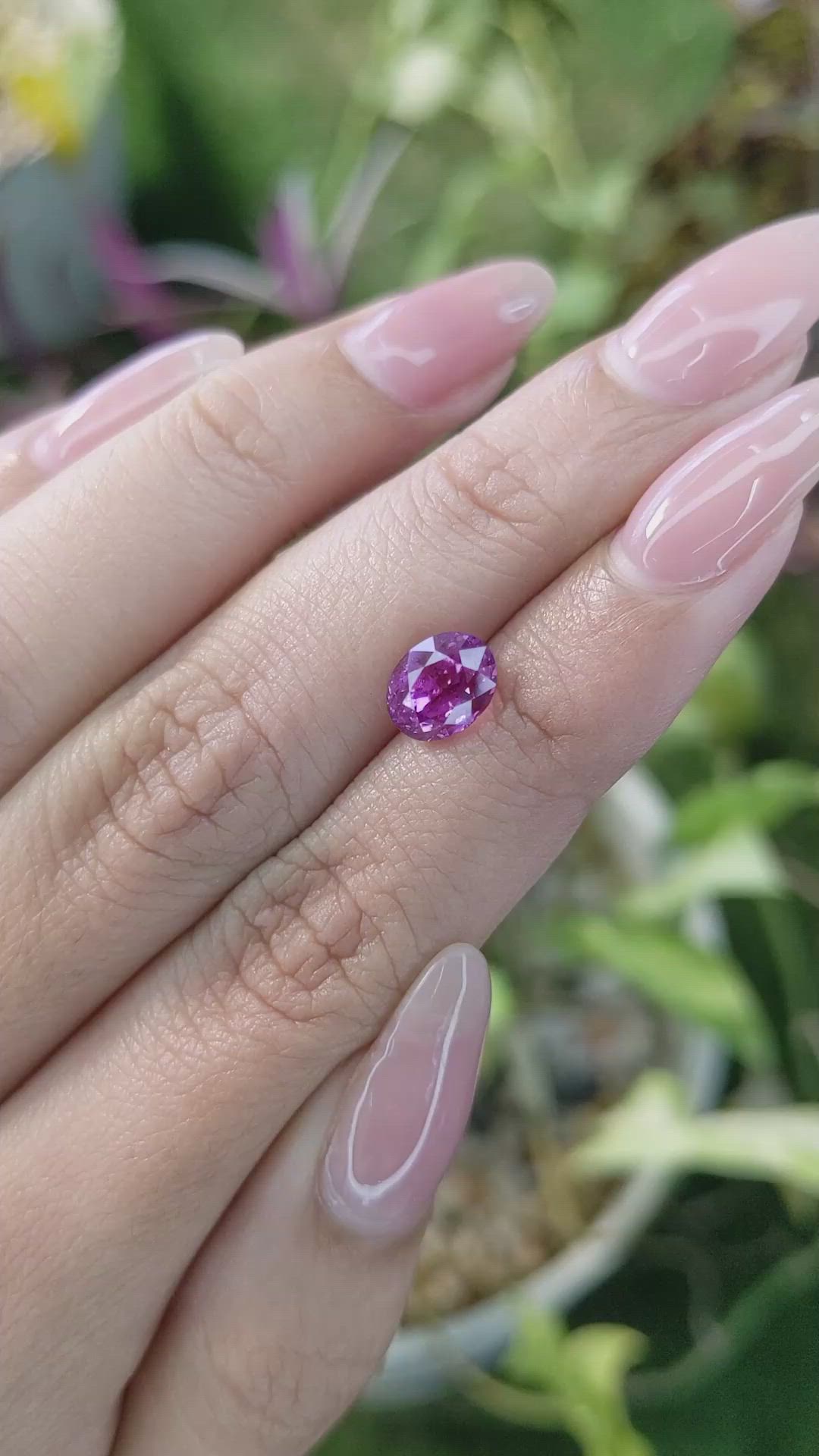 2.52 Ct. Pinkish Purple Sapphire from Madagascar Size Video