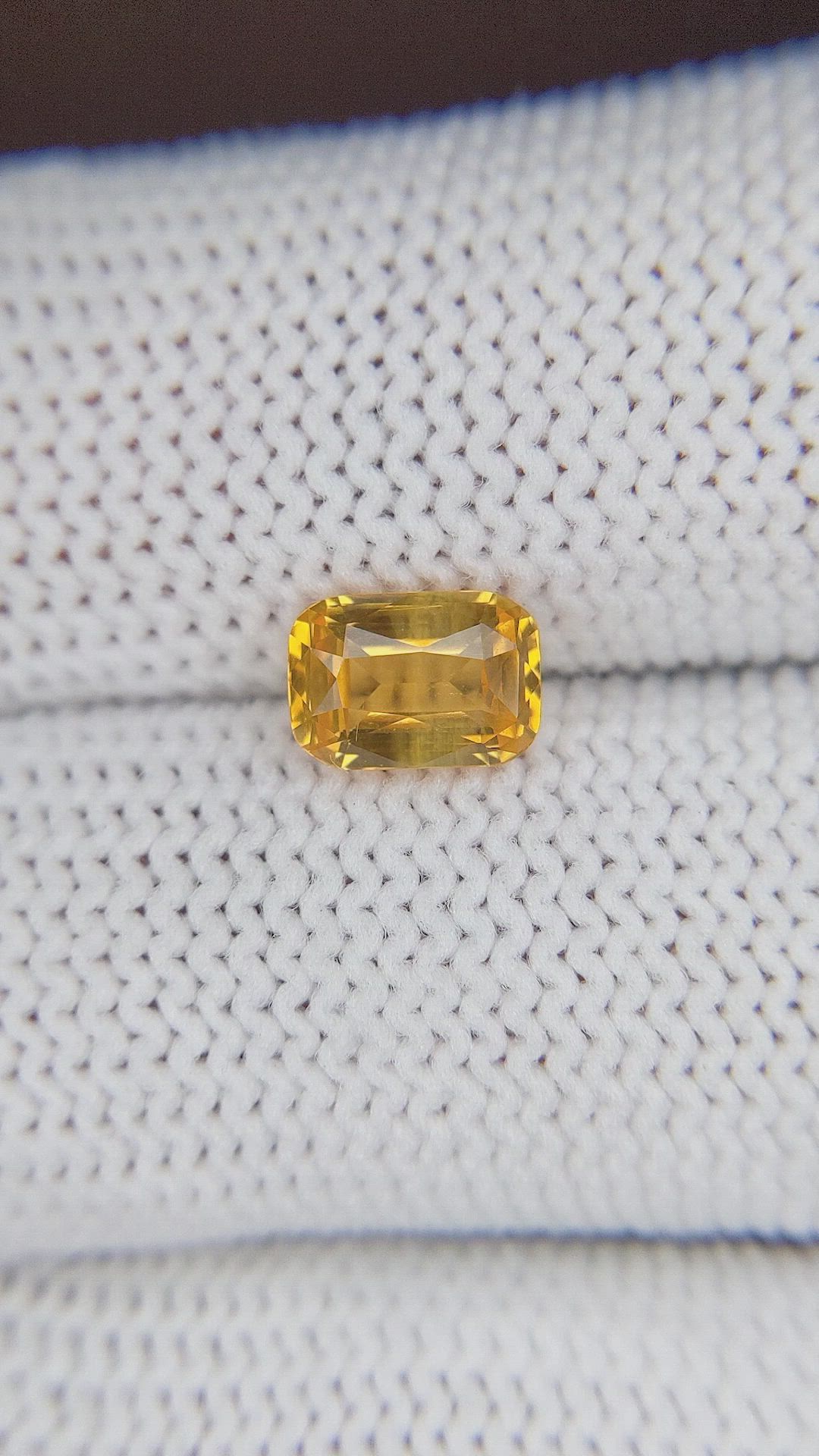 1.56 Ct. Yellow Sapphire from Ceylon (Sri Lanka) Size Video
