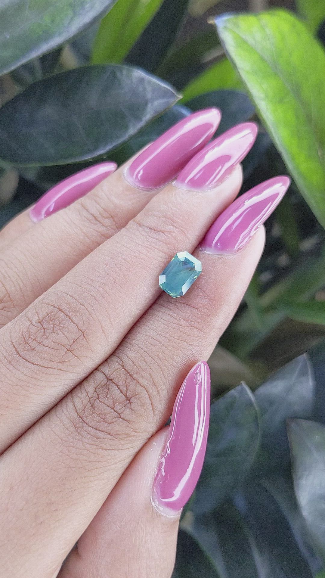 2.08 Ct. Bluish Green Sapphire from Madagascar Size Video