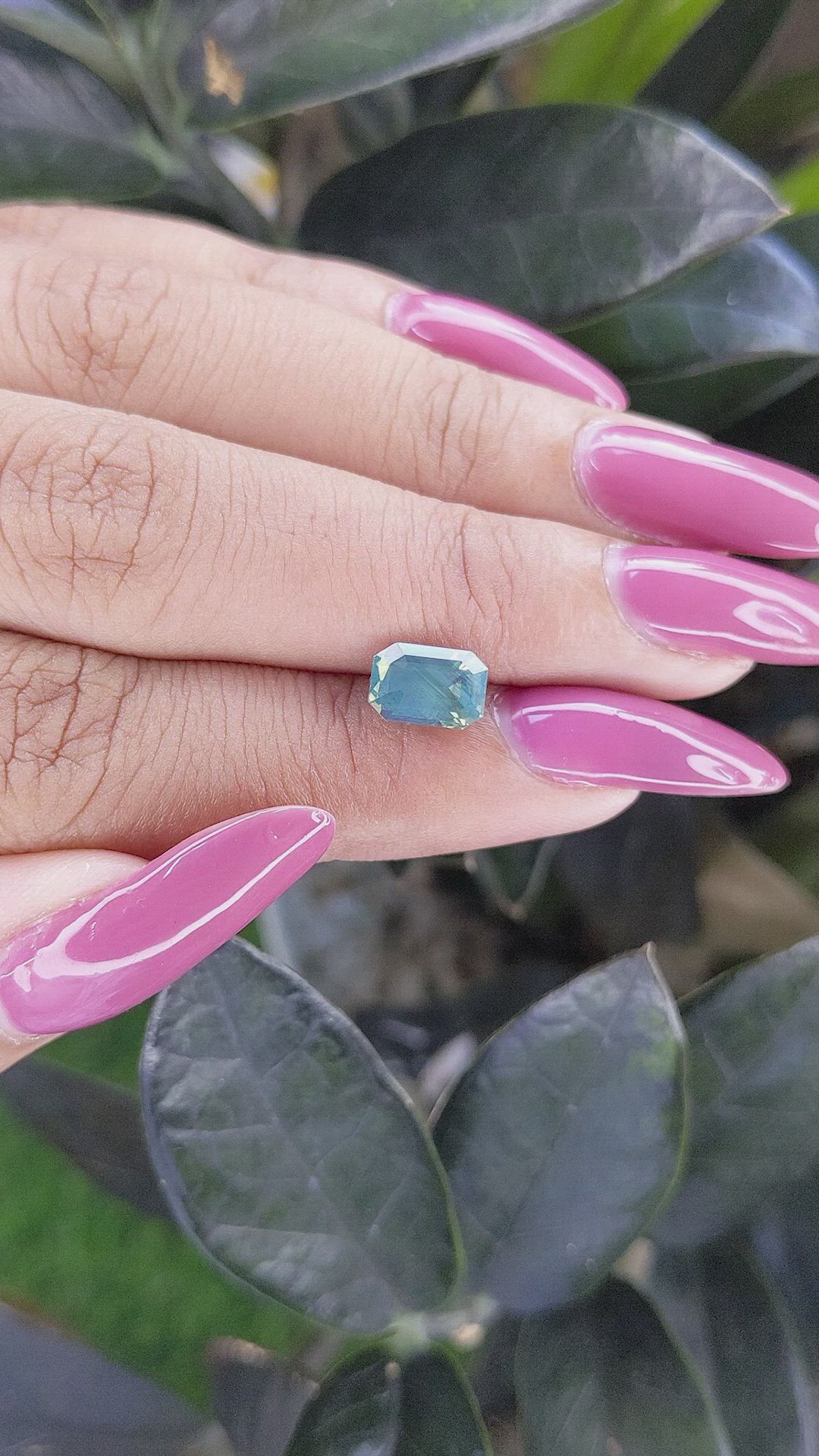 2.08 Ct. Bluish Green Sapphire from Madagascar Size Video