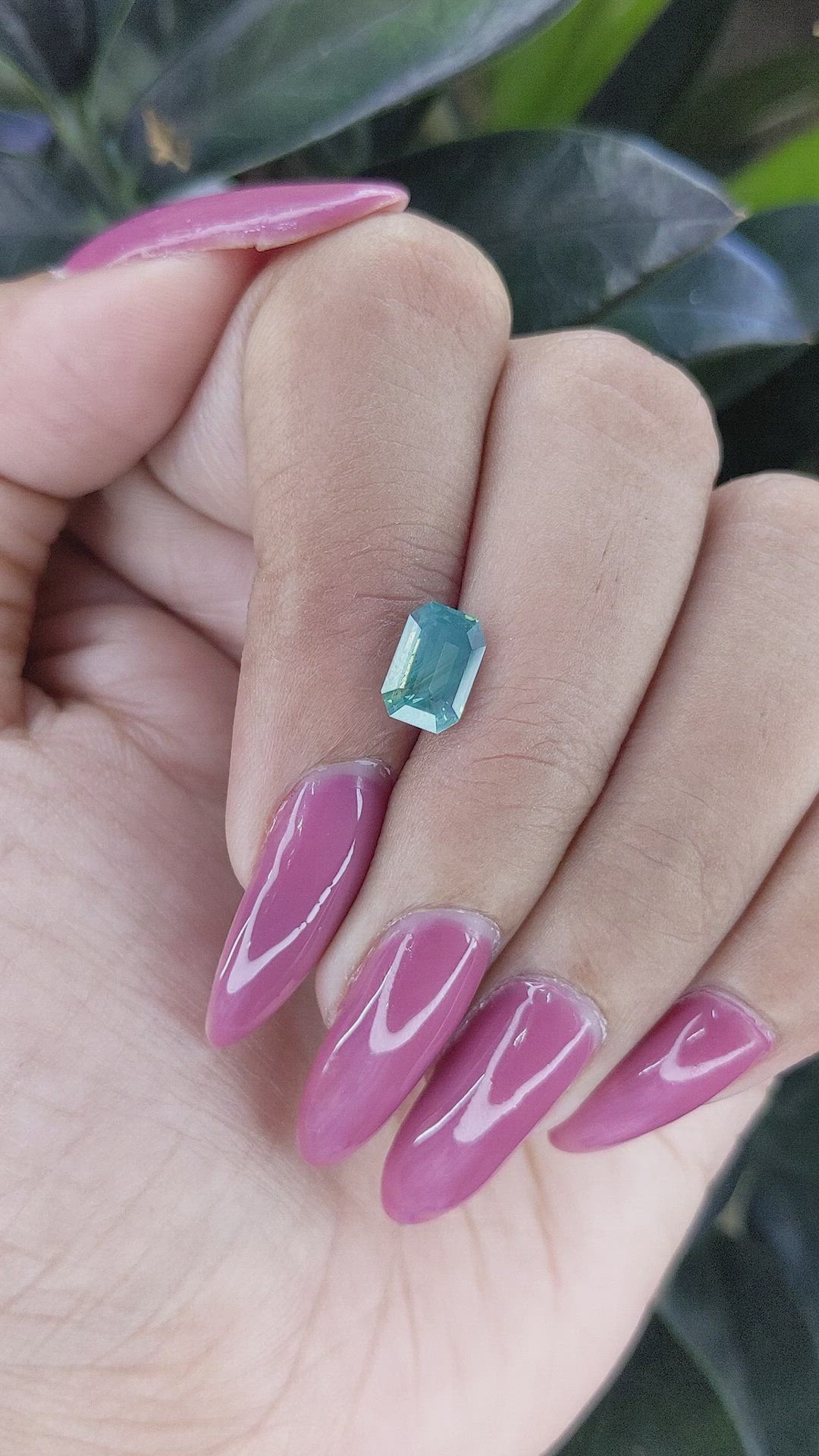 2.08 Ct. Bluish Green Sapphire from Madagascar Size Video