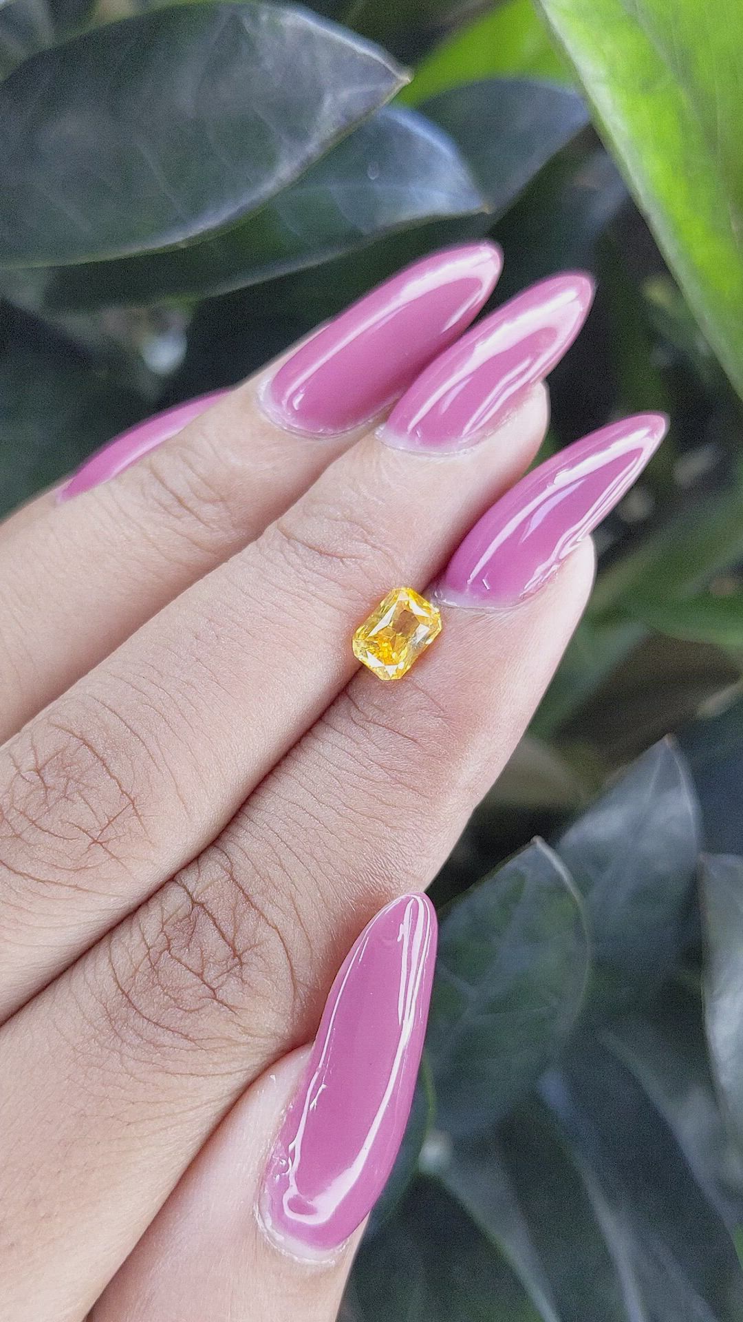 1.10 Ct. Orangish Yellow Sapphire from Ceylon (Sri Lanka) Size Video