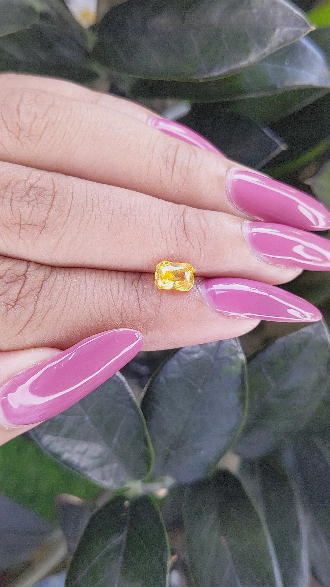 1.10 Ct. Orangish Yellow Sapphire from Ceylon (Sri Lanka) Size Video